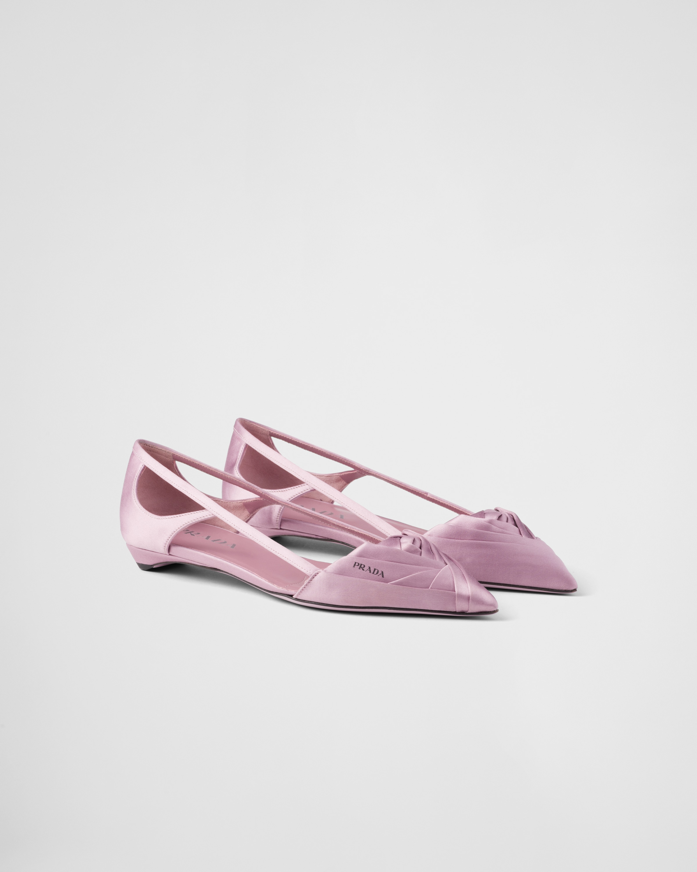 PRADA SATIN CUT-OUT BALLERINAS