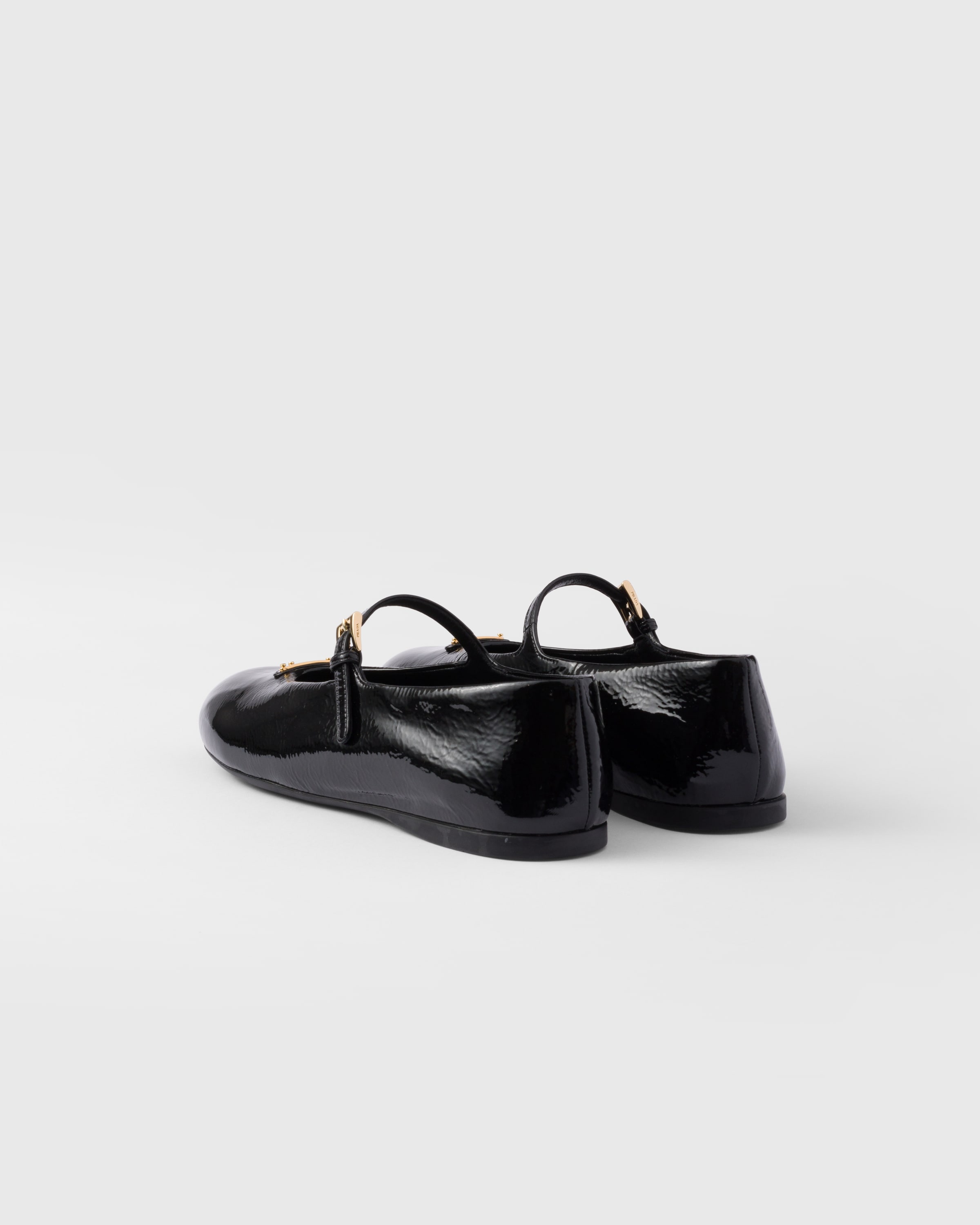 Black Naplak patent leather ballerinas | PRADA