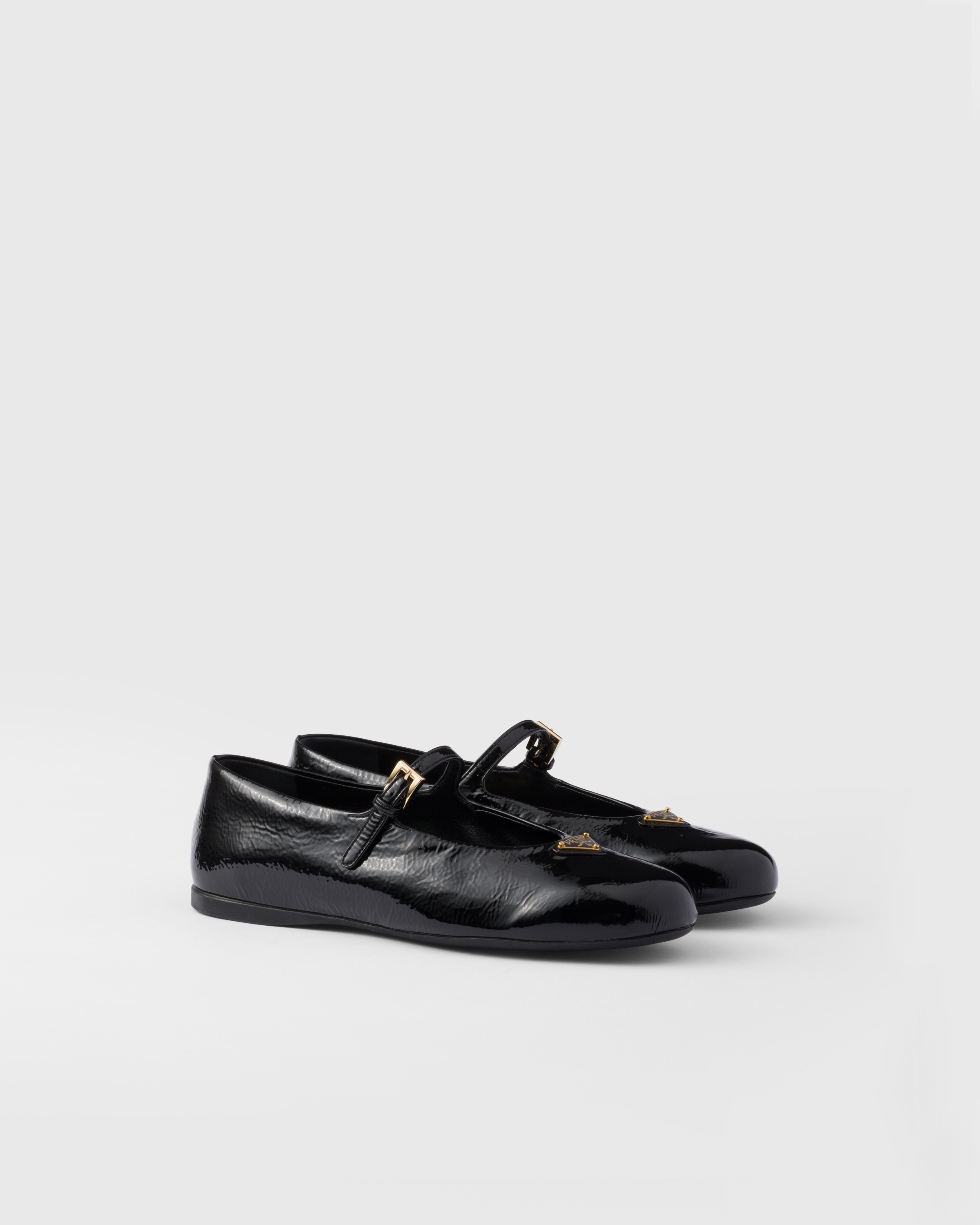 Prada black flat shoes sales