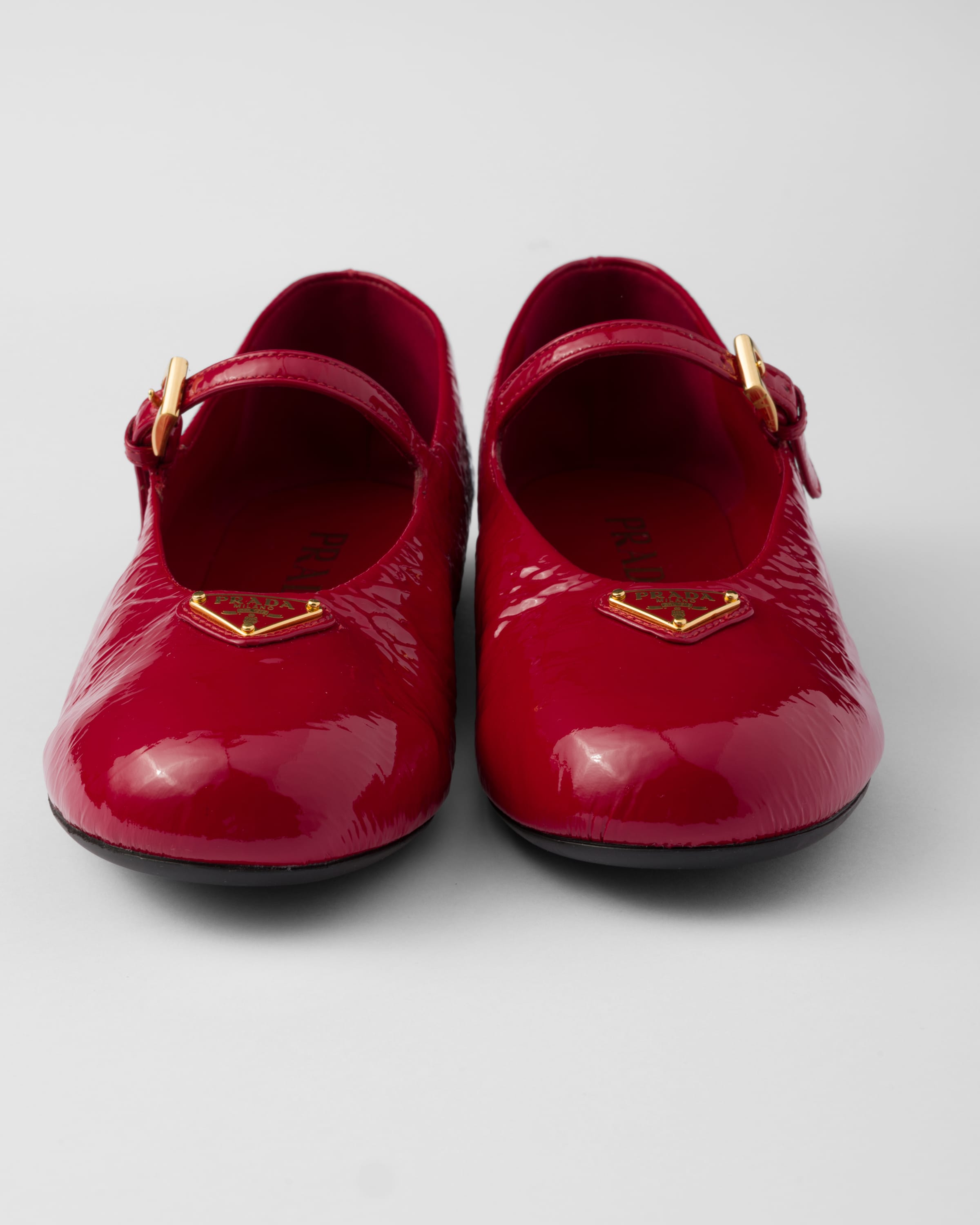【PRADA】NAPLAK PATENT LEATHER BALLERINAS Prada Naplak Patent Leather Ballerinas In White | Editorialist