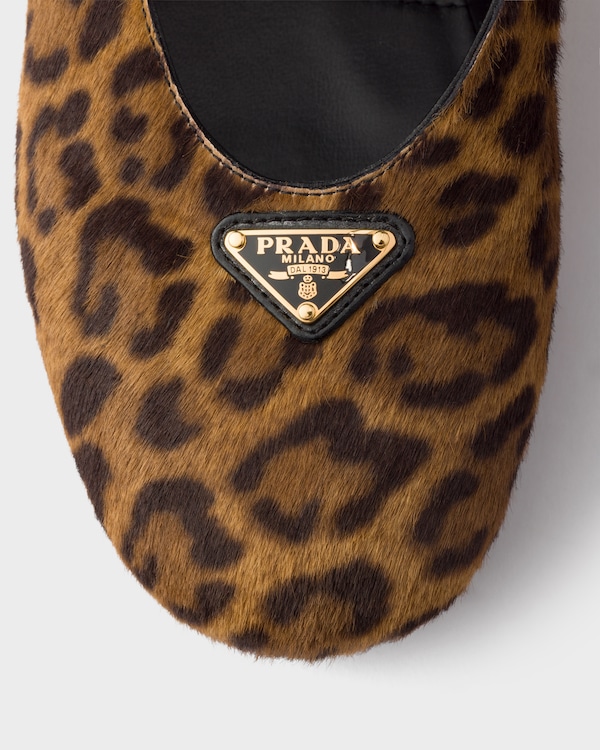 Printed leather ballerinas - Honey Printed leather ballerinas - Honey