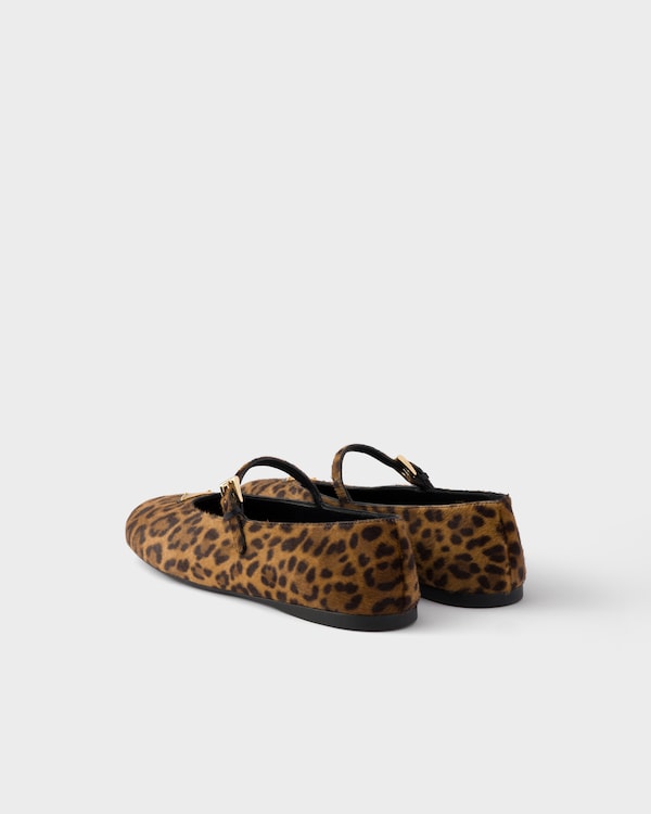 Printed leather ballerinas - Honey Printed leather ballerinas - Honey