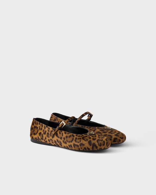 Printed leather ballerinas - Honey Printed leather ballerinas - Honey
