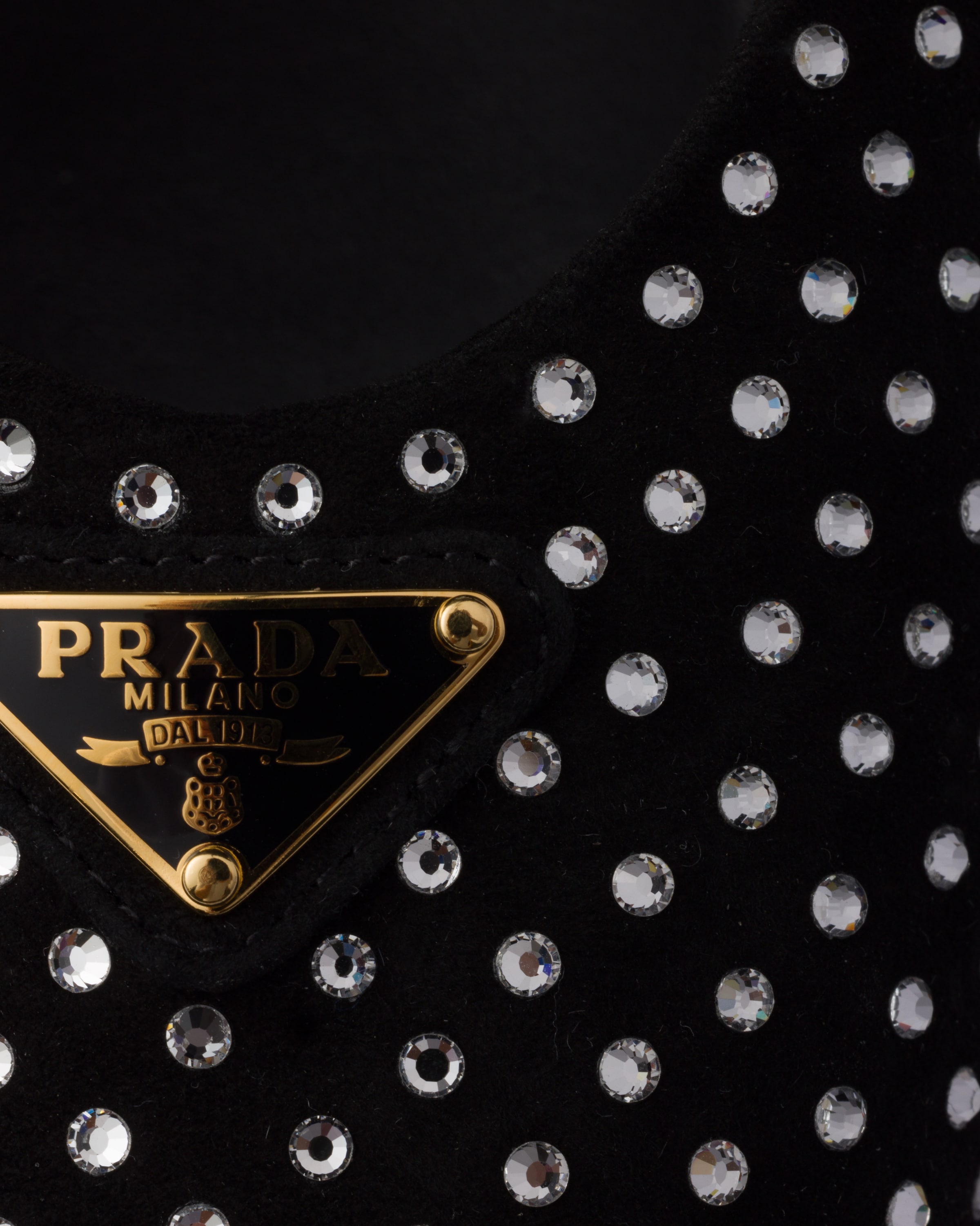 Crystal Suede Ballerinas With Crystals | PRADA