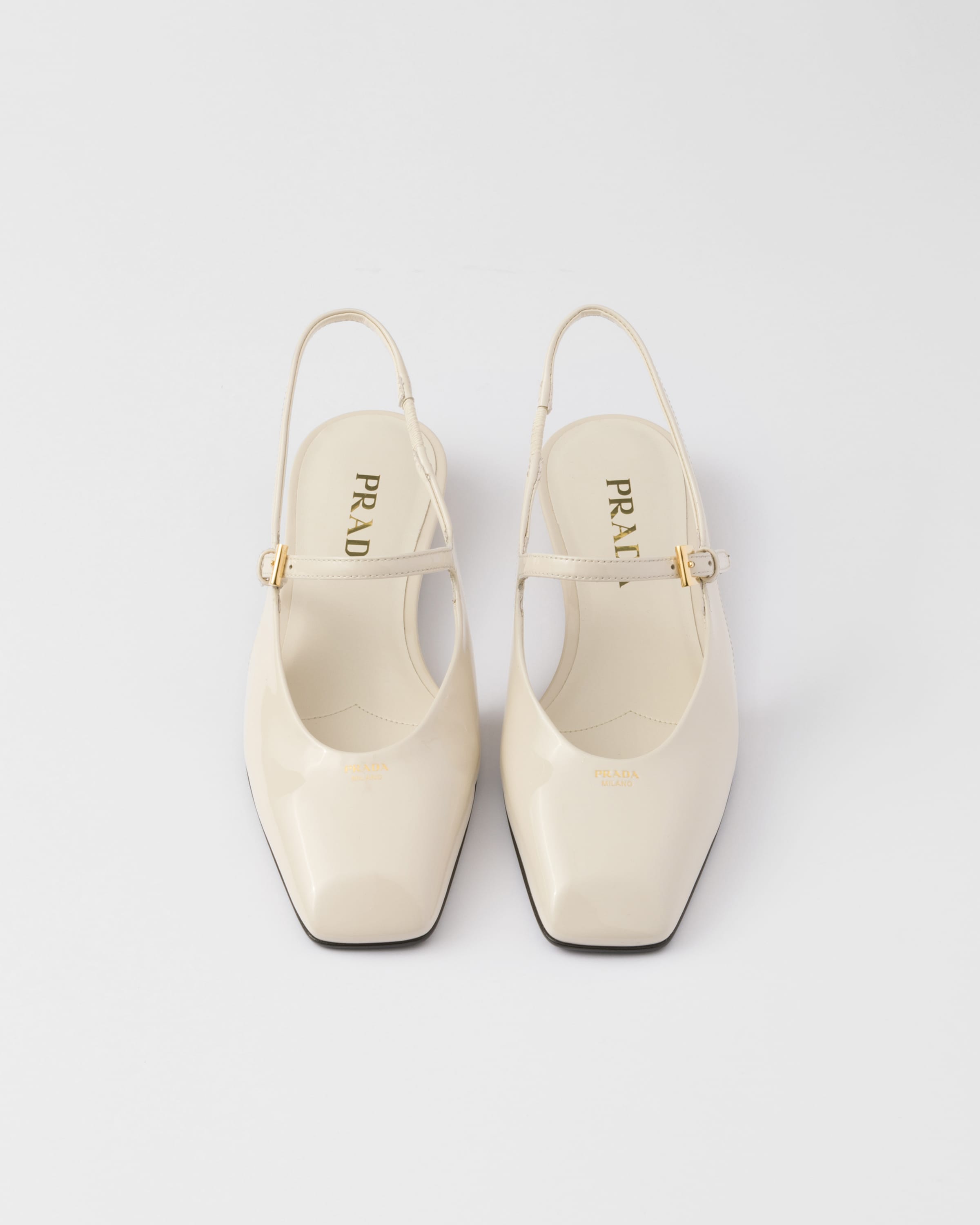 PRADA PATENT LEATHER SLINGBACK BALLERINAS