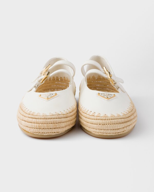 Ballerine in nappa e rafia Ballerine in nappa e rafia