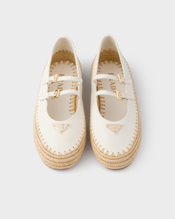 Ballerine in nappa e rafia Ballerine in nappa e rafia