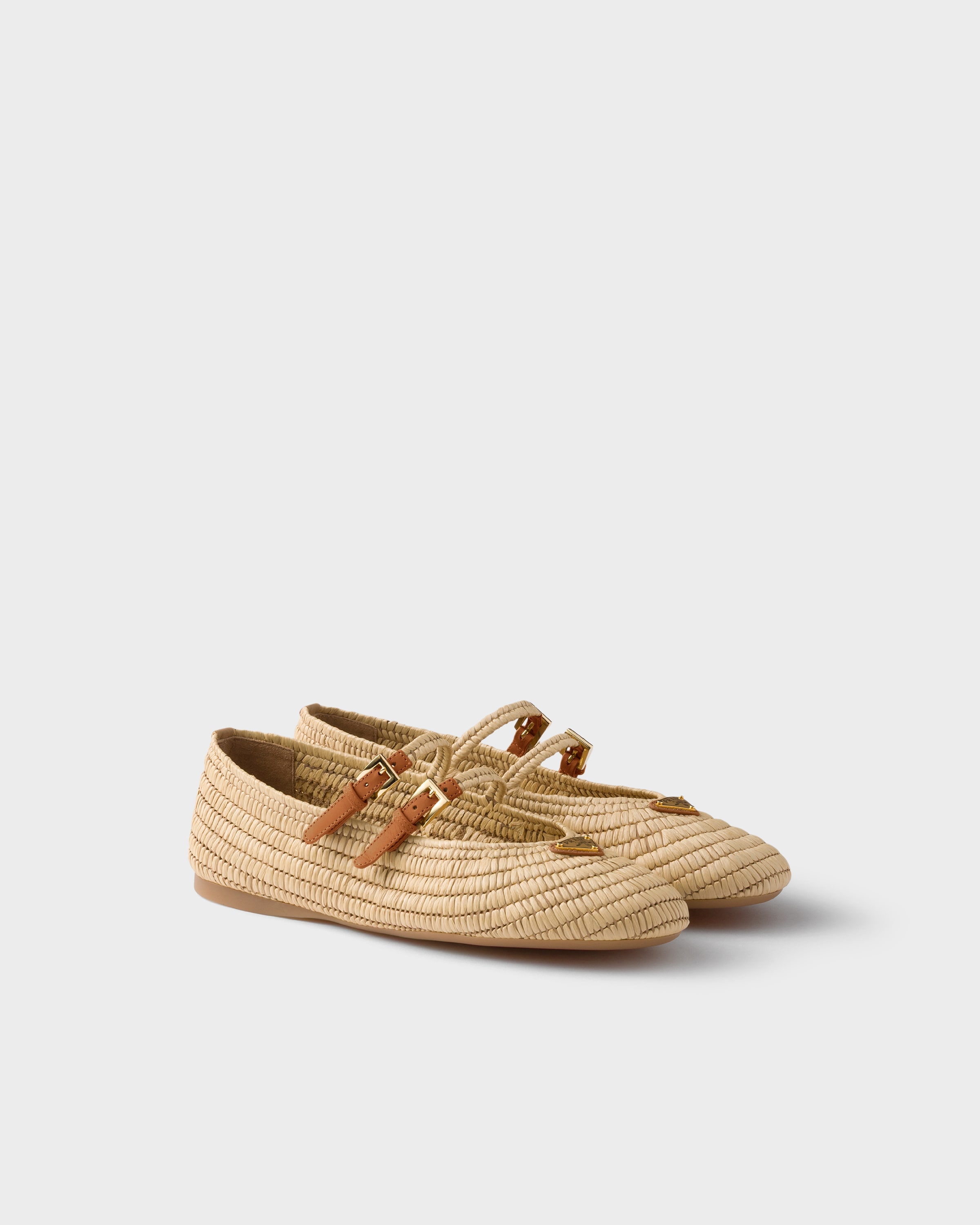 Beige Crochet Ballerinas | PRADA