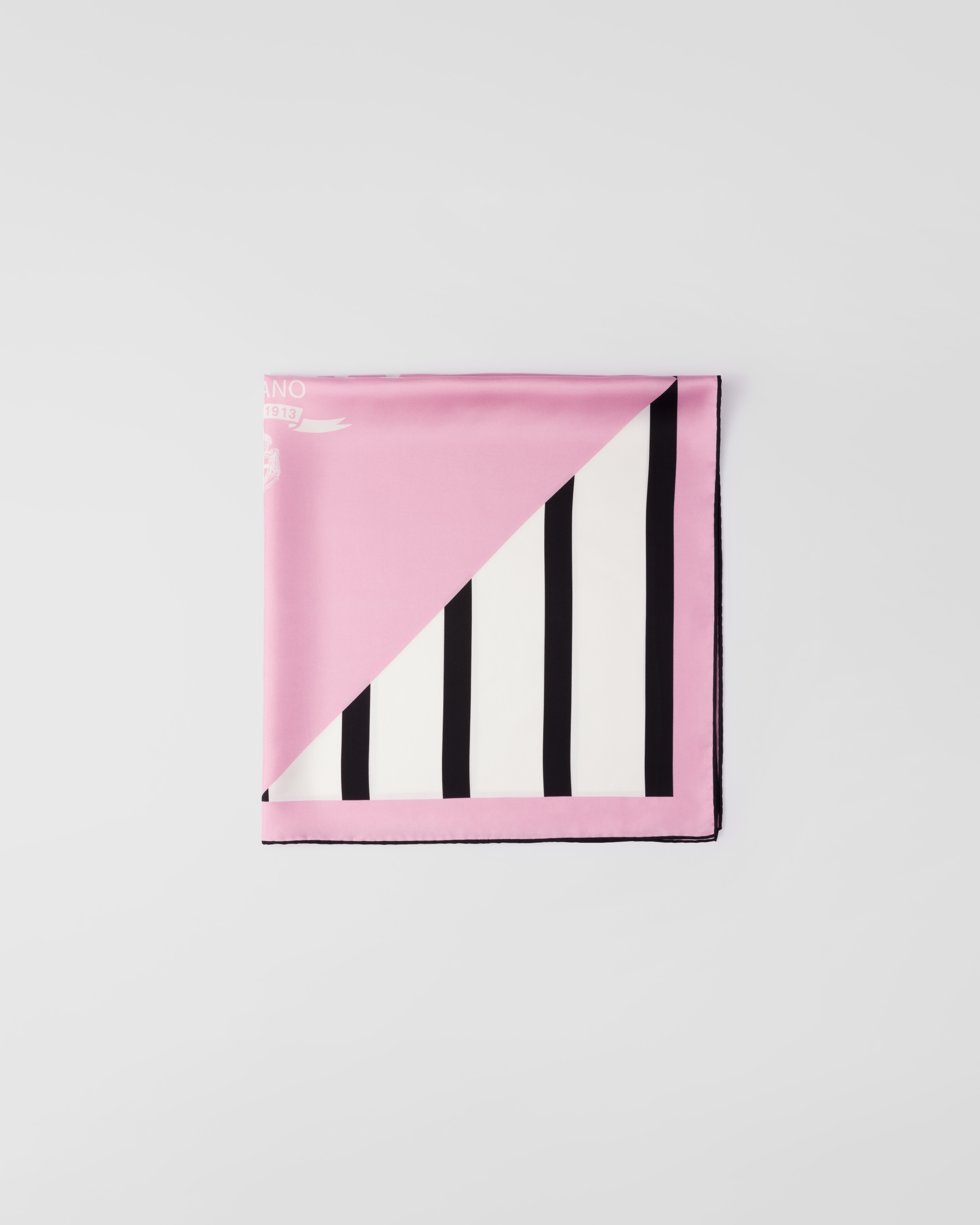 プリムラ ピンク プリントシルクツイル スカーフ 90x90 | PRADA