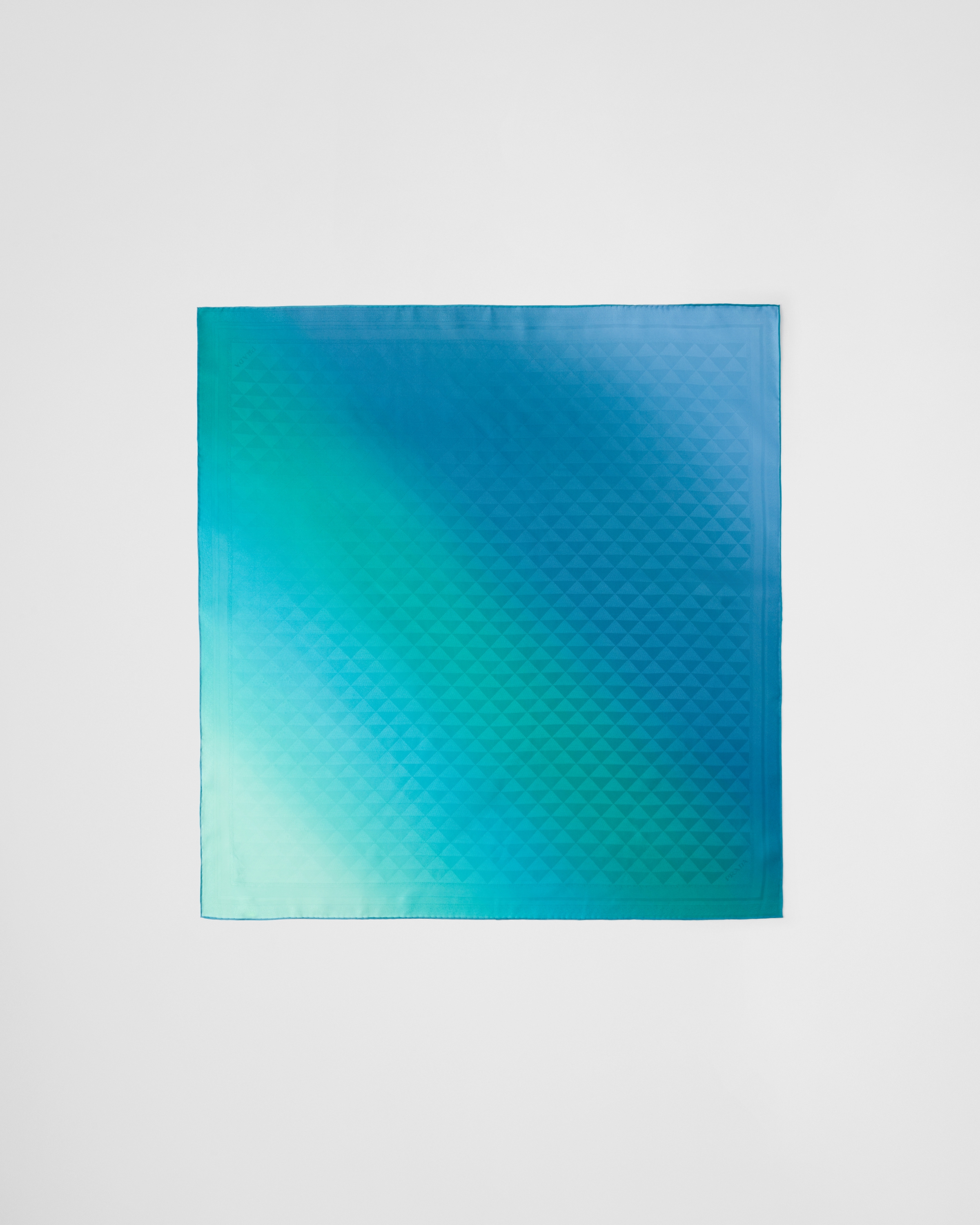 Prada Printed Silk Twill Scarf In Turquoise