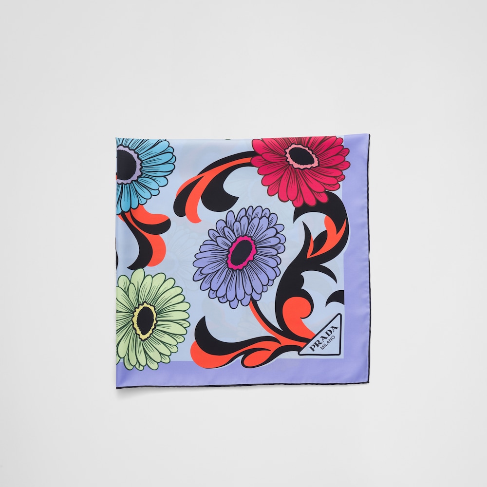 Prada 印花絲質斜紋布圍巾 90 x 90 1