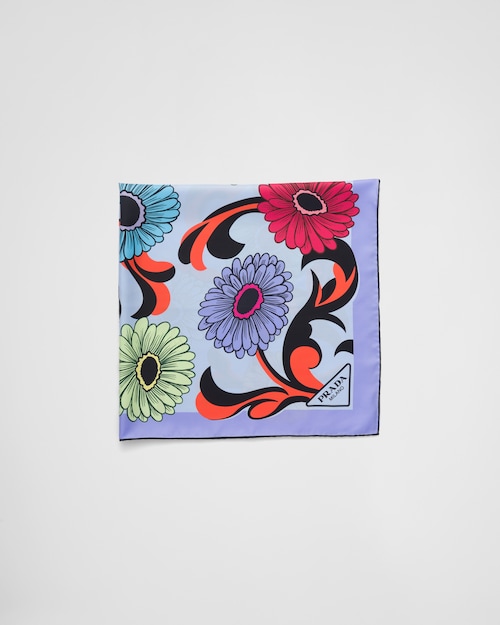 Prada 印花絲質斜紋布圍巾 90 x 90 1