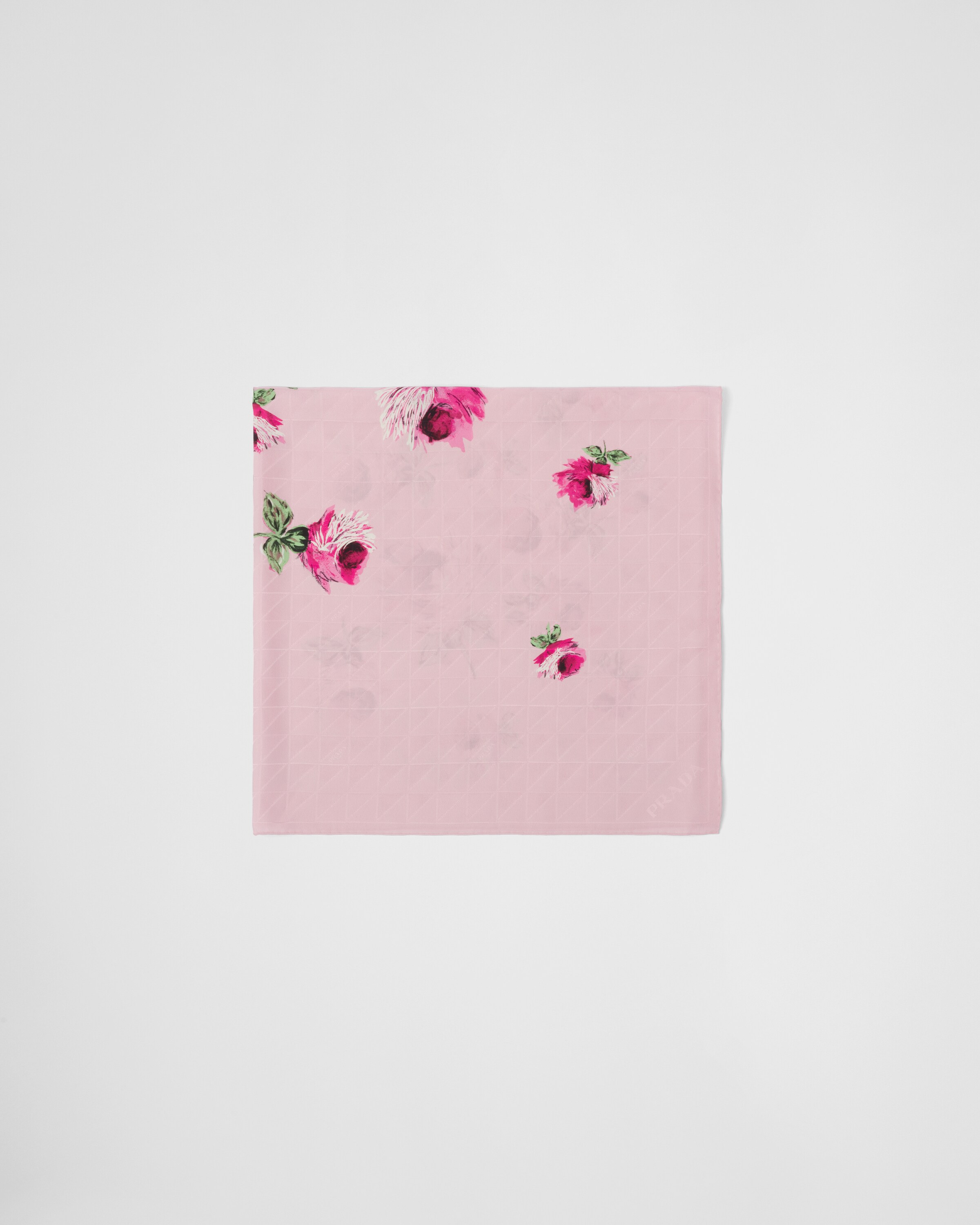 Prada Crepe De Chine Jacquard Scarf In Quartz