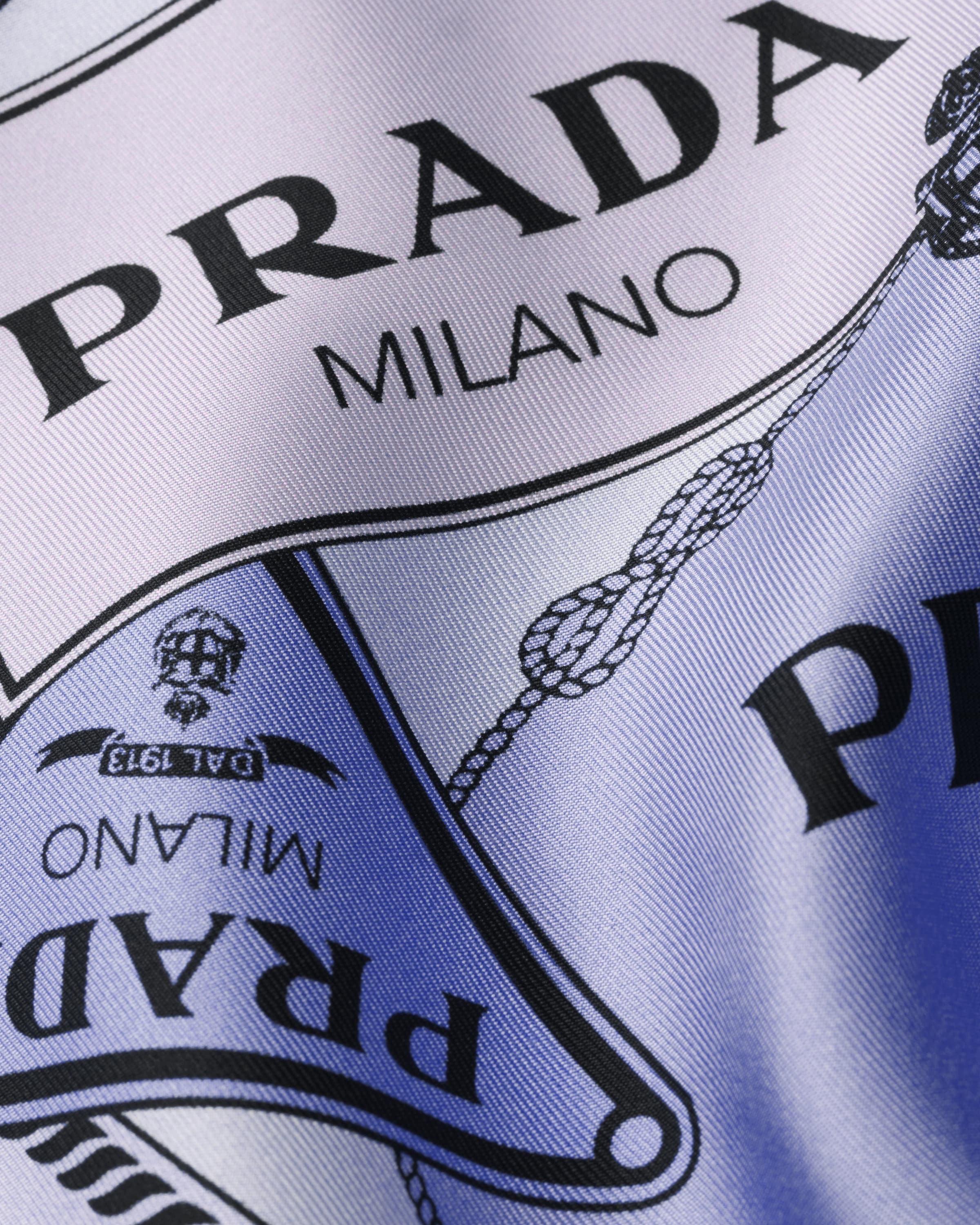 Prada Printed Silk Twill Scarf In Wisteria