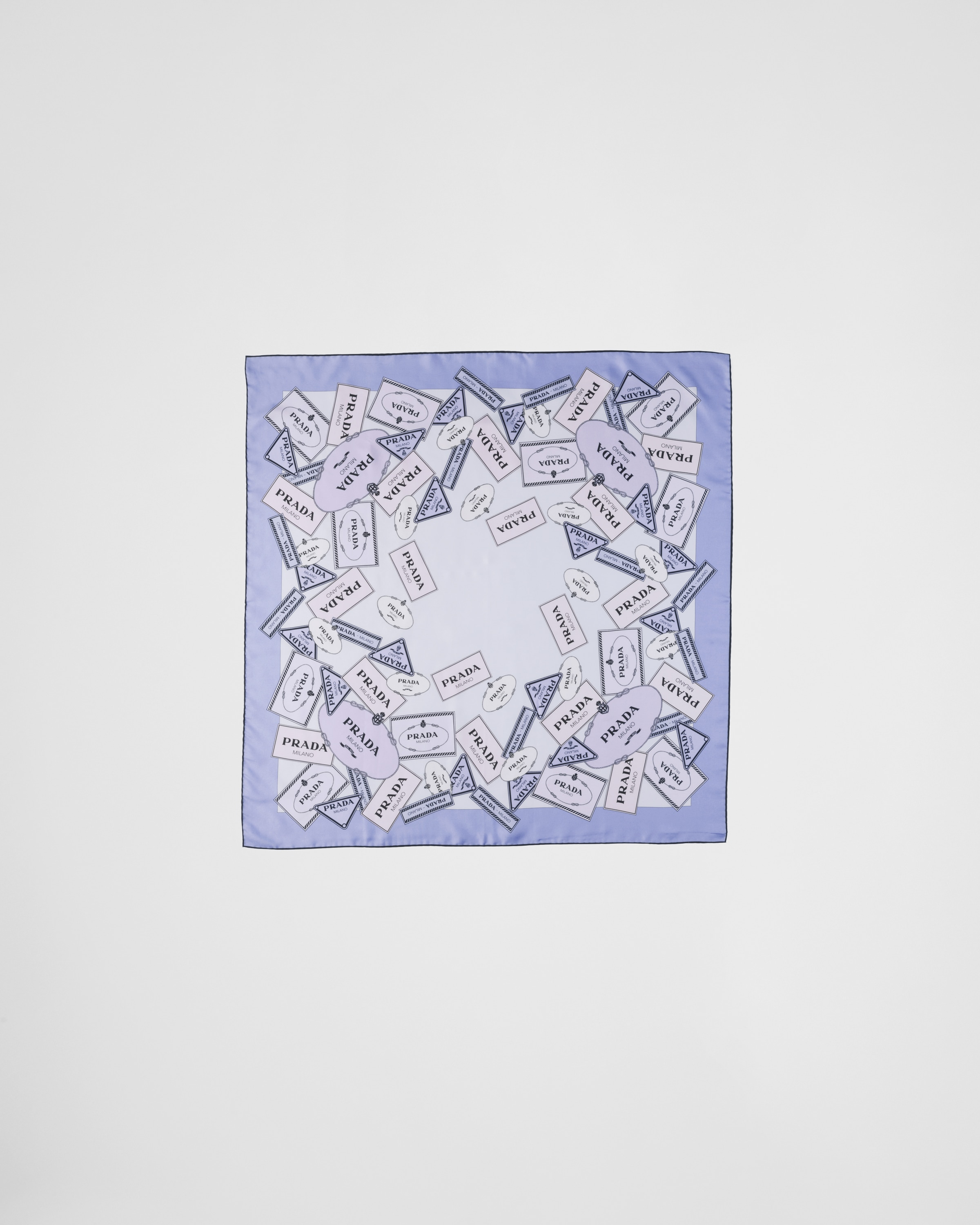 Prada Printed Silk Twill Scarf In Wisteria