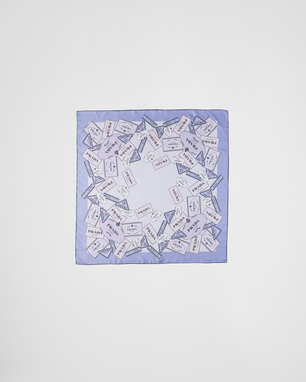 Foulard en sergé de soie imprimé 90 x 90 - Glycine Foulard en sergé de soie imprimé 90 x 90 - Glycine