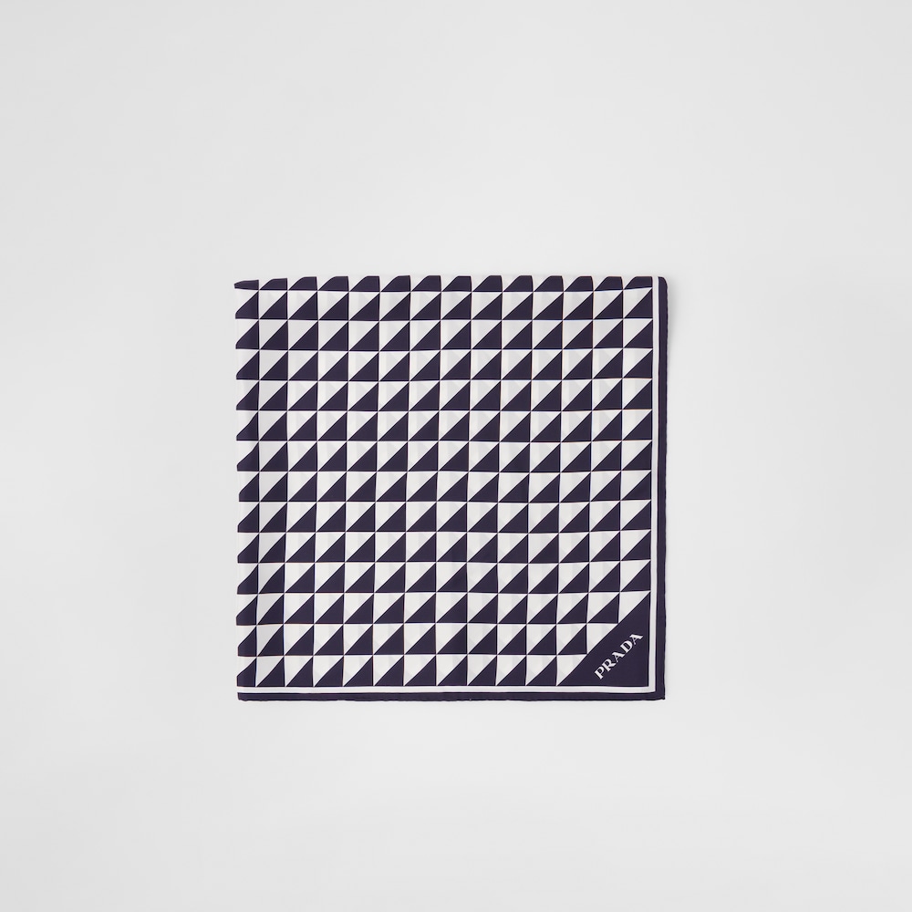 Prada 印花絲質斜紋布圍巾 90 x 90 1