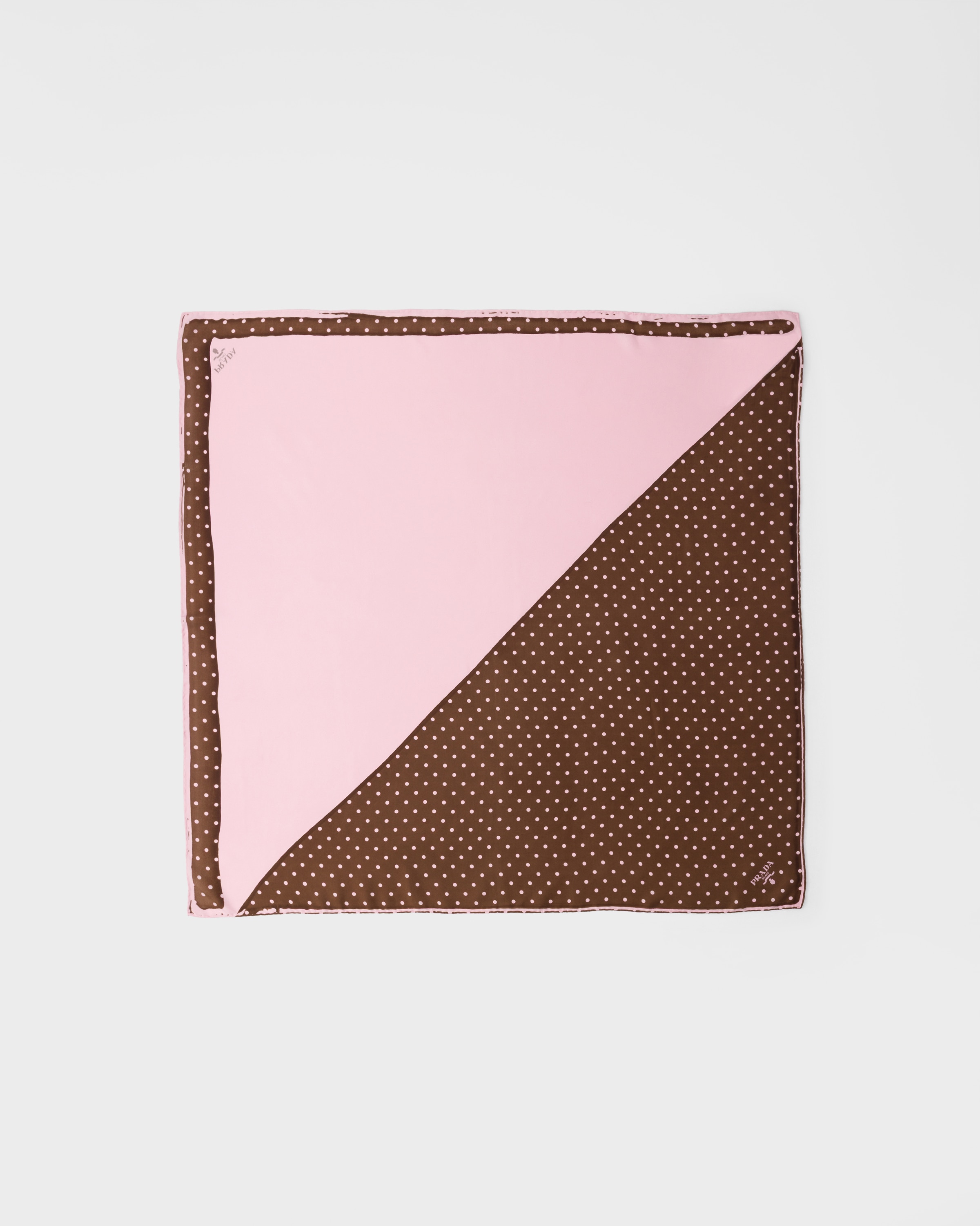 Pink/cocoa プリントツイル スカーフ 90 | PRADA - 日本