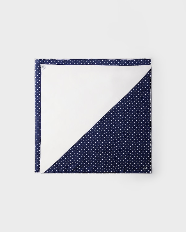 Printed twill scarf 90 - White/Blue Printed twill scarf 90 - White/Blue