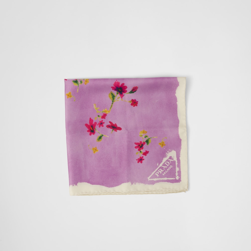 Prada Foulard stampato in twill di seta 1