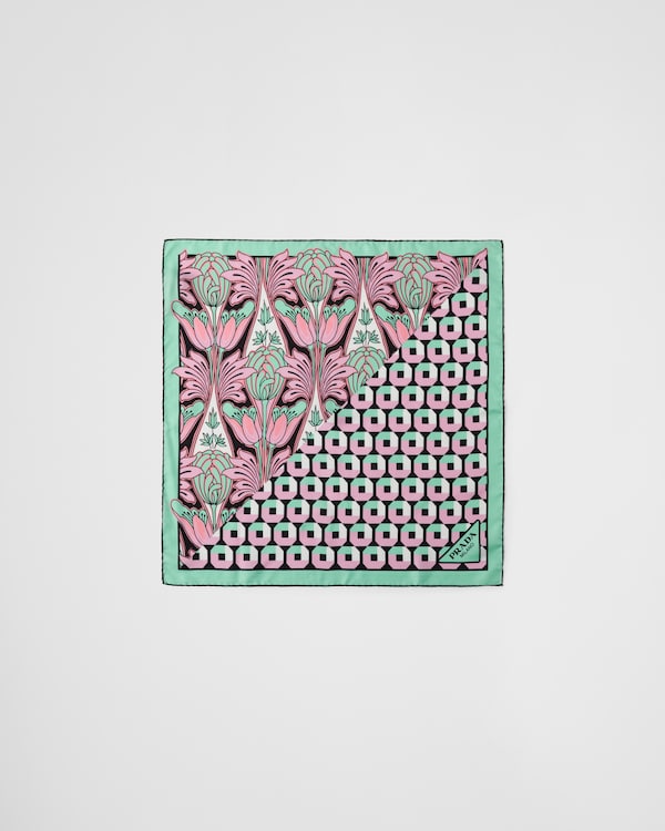 Printed silk twill scarf 55x55 Printed silk twill scarf 55x55