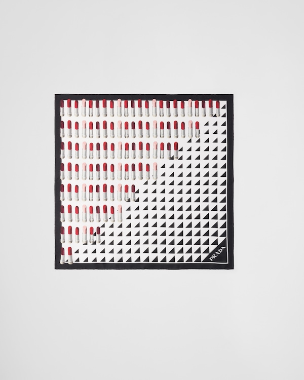 Printed silk twill scarf 55x55 Printed silk twill scarf 55x55