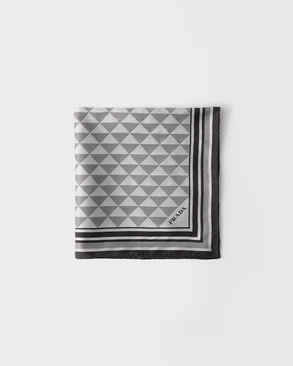 Jacquard silk scarf 55x55 - Black Jacquard silk scarf 55x55 - Black