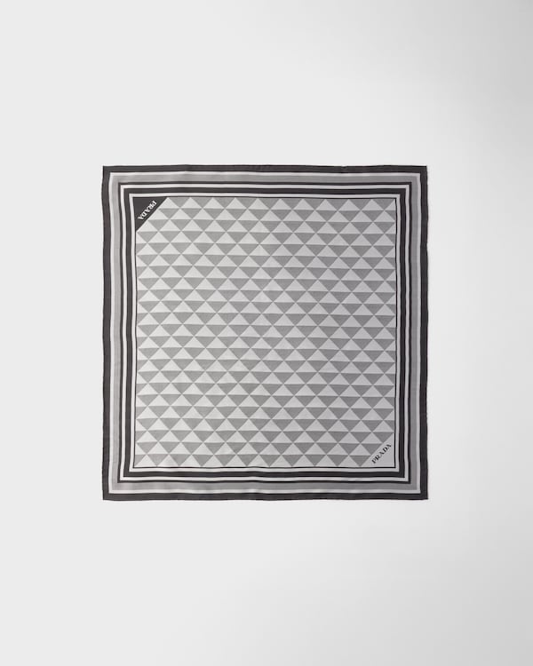 Jacquard silk scarf 55x55 - Black Jacquard silk scarf 55x55 - Black
