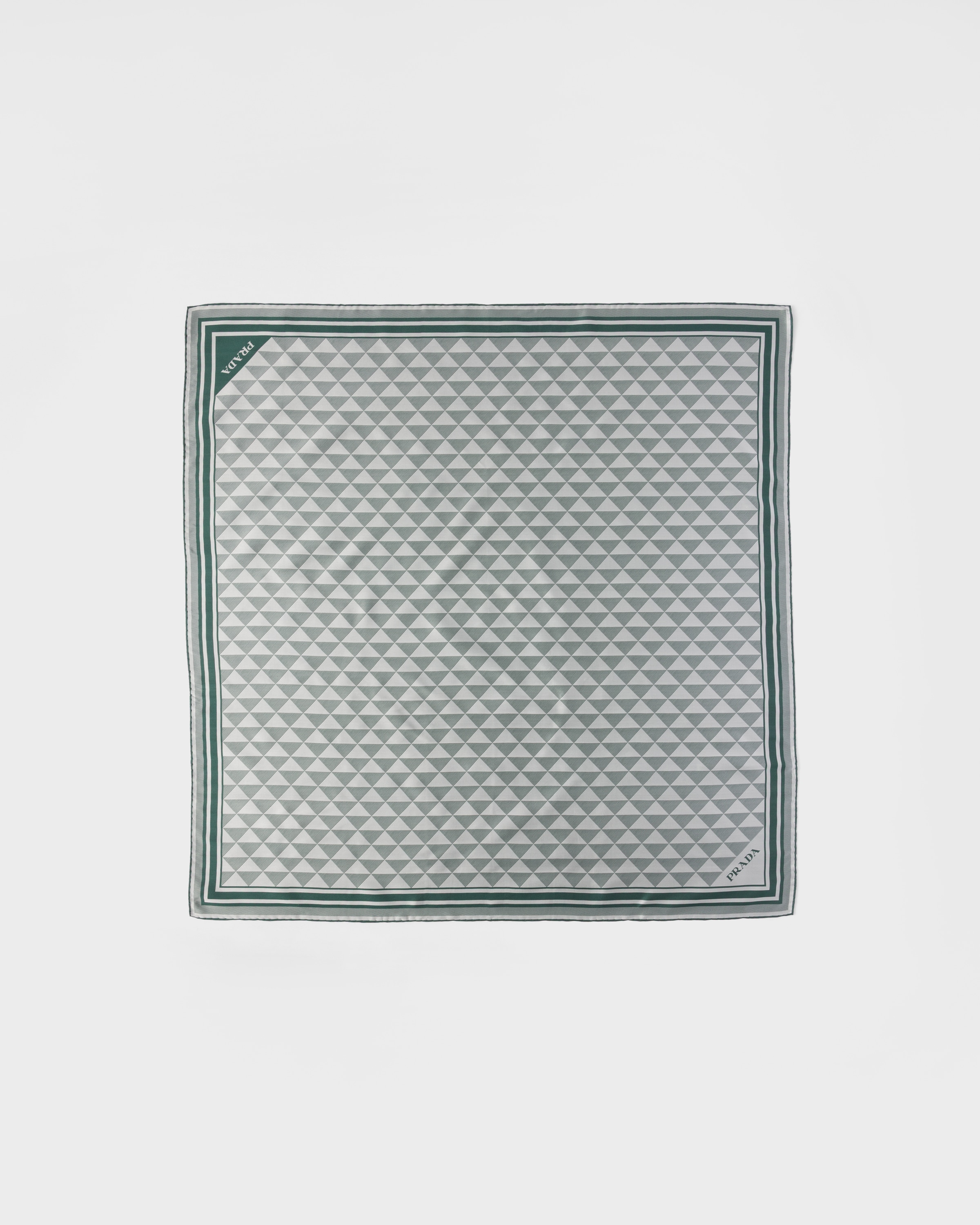 Emerald Green Jacquard Silk Scarf 55x55 | PRADA