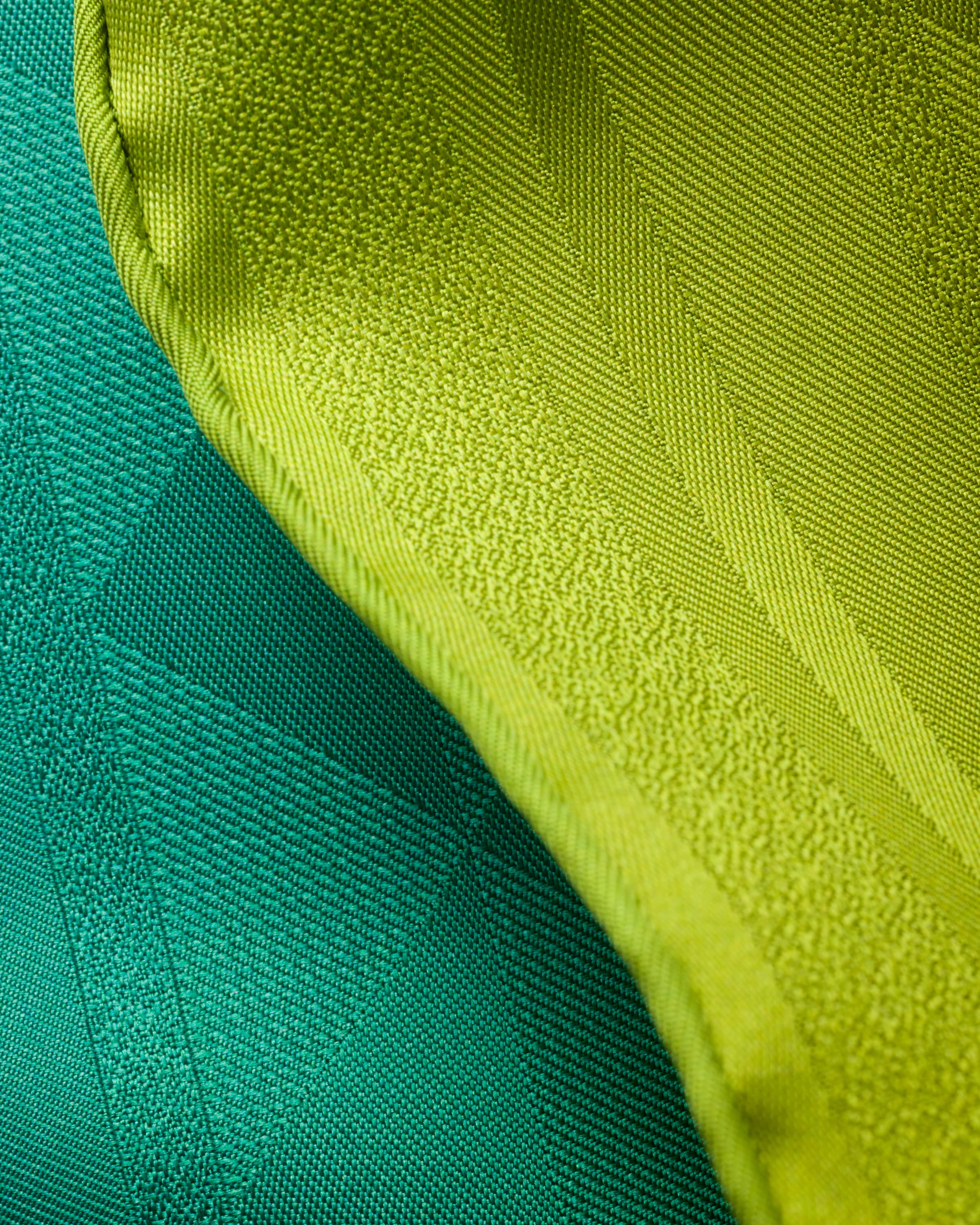 Prada Gradient Geometric Pattern Scarf With Polished Edges In Green