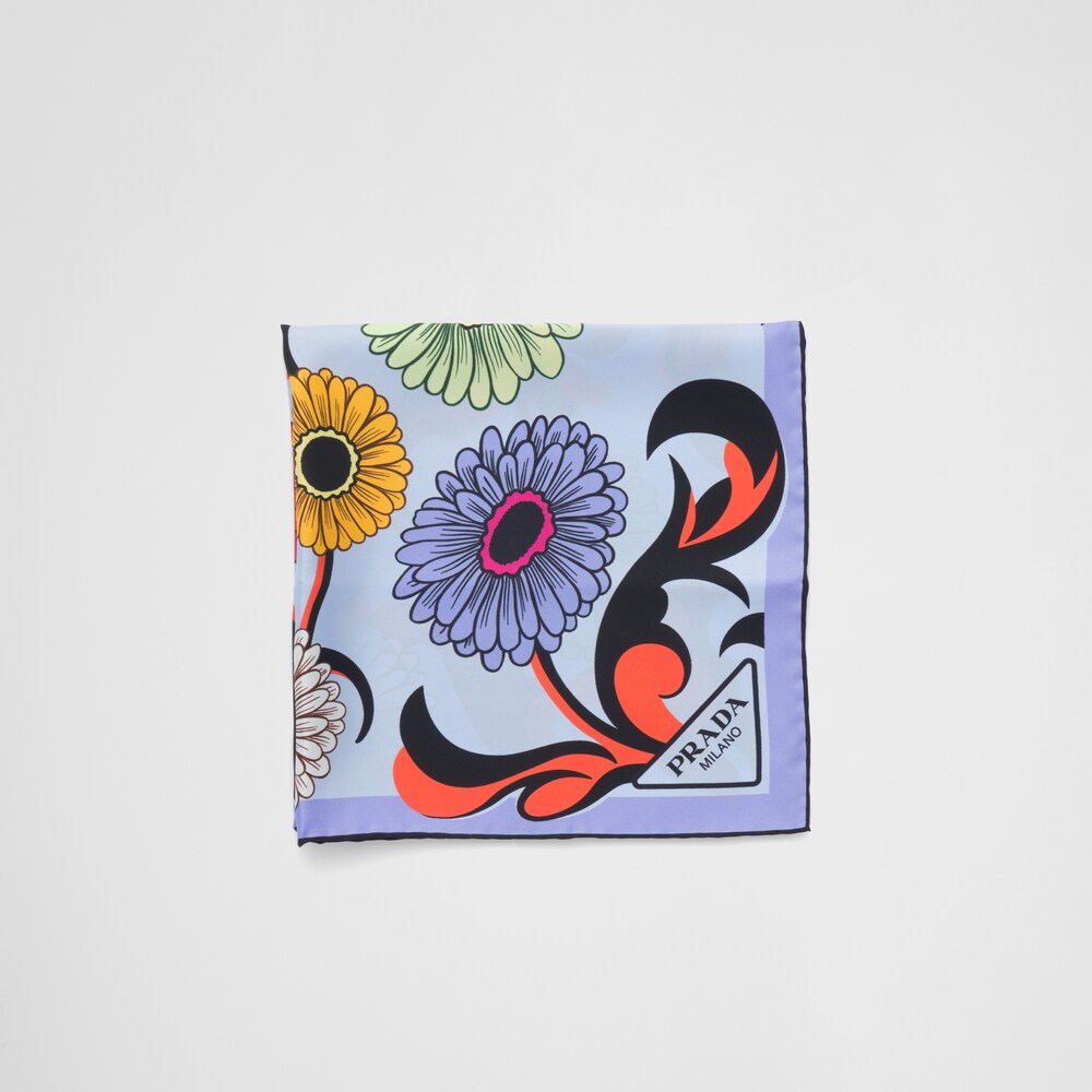Prada Foulard stampato in twill di seta 1