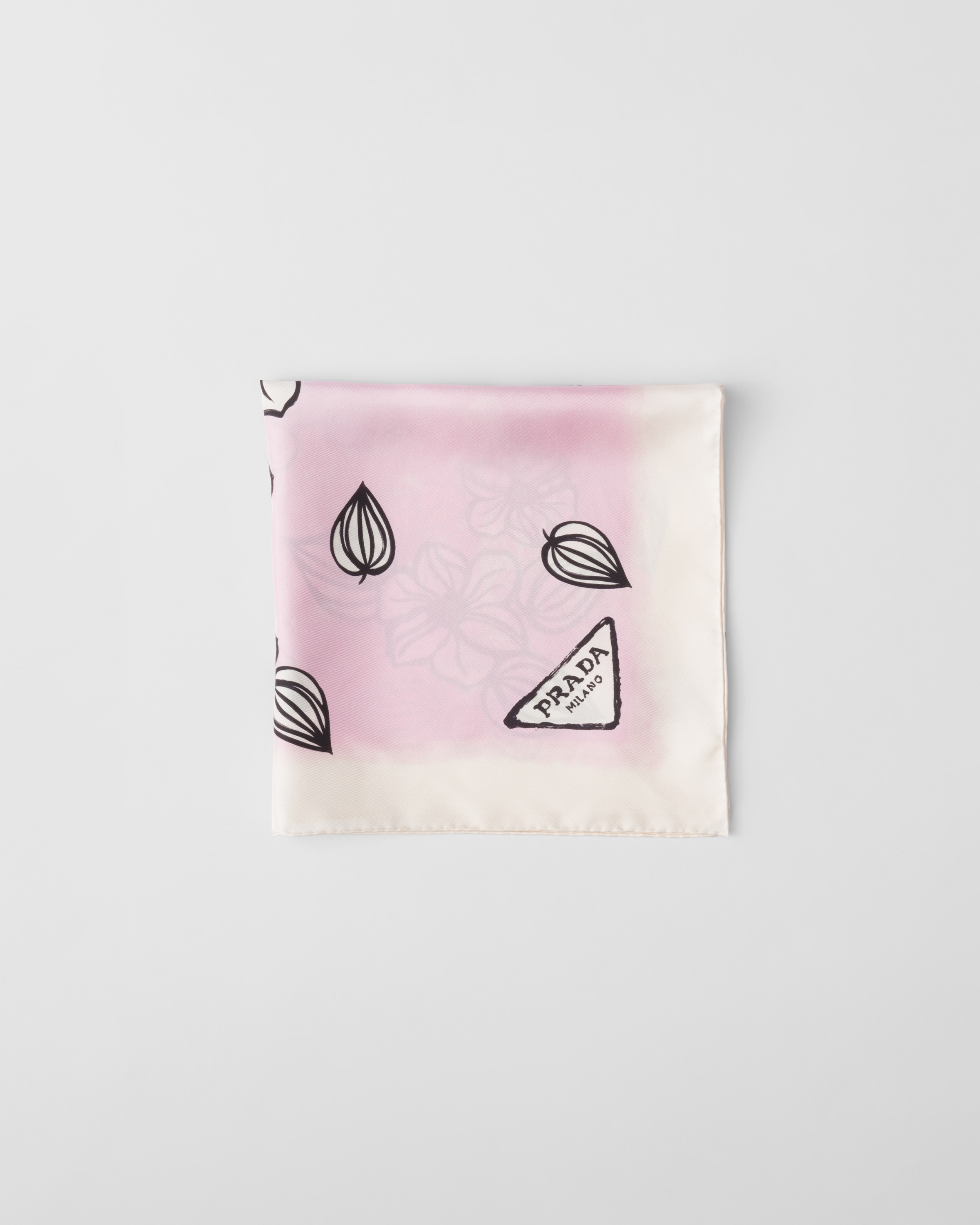 Prada Printed Twill Scarf In Rose/tobacco