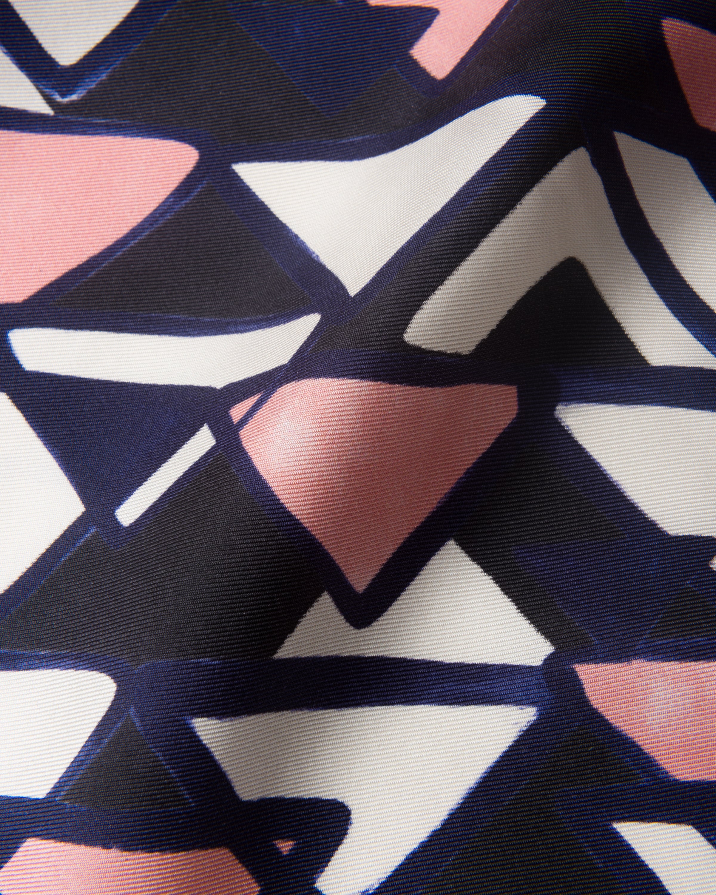 Prada Silk Triangle Print Skinny Scarf In Pink/black