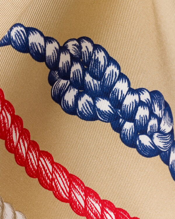 印花丝质斜纹围巾,55 x 55厘米 - 驼棕色 印花丝质斜纹围巾,55 x 55厘米 - 驼棕色