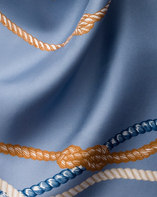 Printed silk twill scarf, 55 x 55 cm - Aviator Blue Printed silk twill scarf, 55 x 55 cm - Aviator Blue