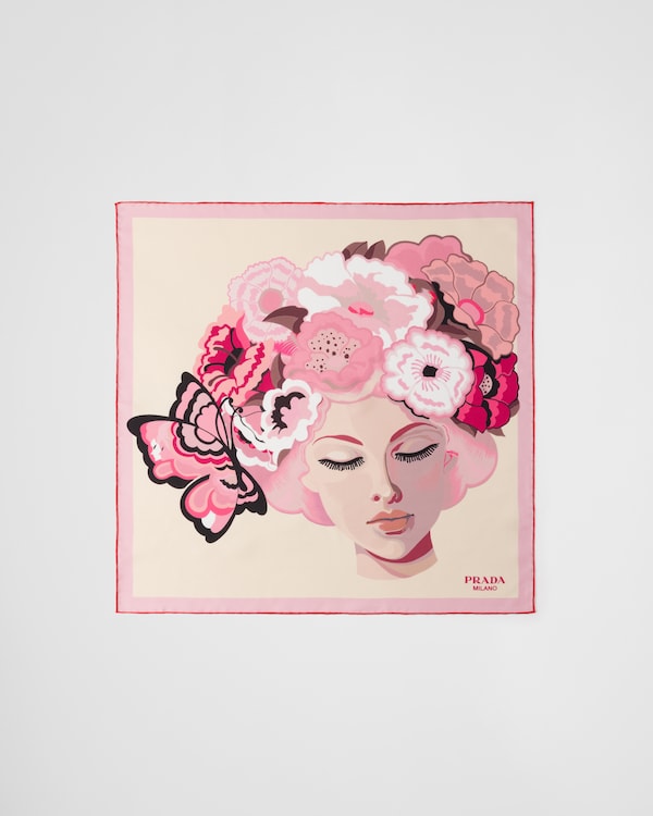 Printed silk twill scarf 55x55 Printed silk twill scarf 55x55