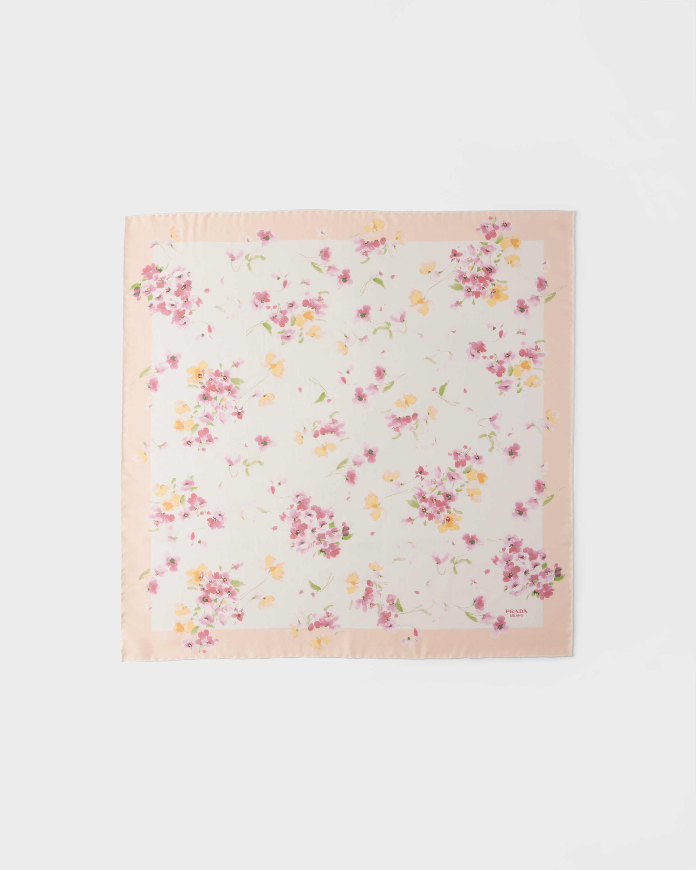 Printed silk twill scarf