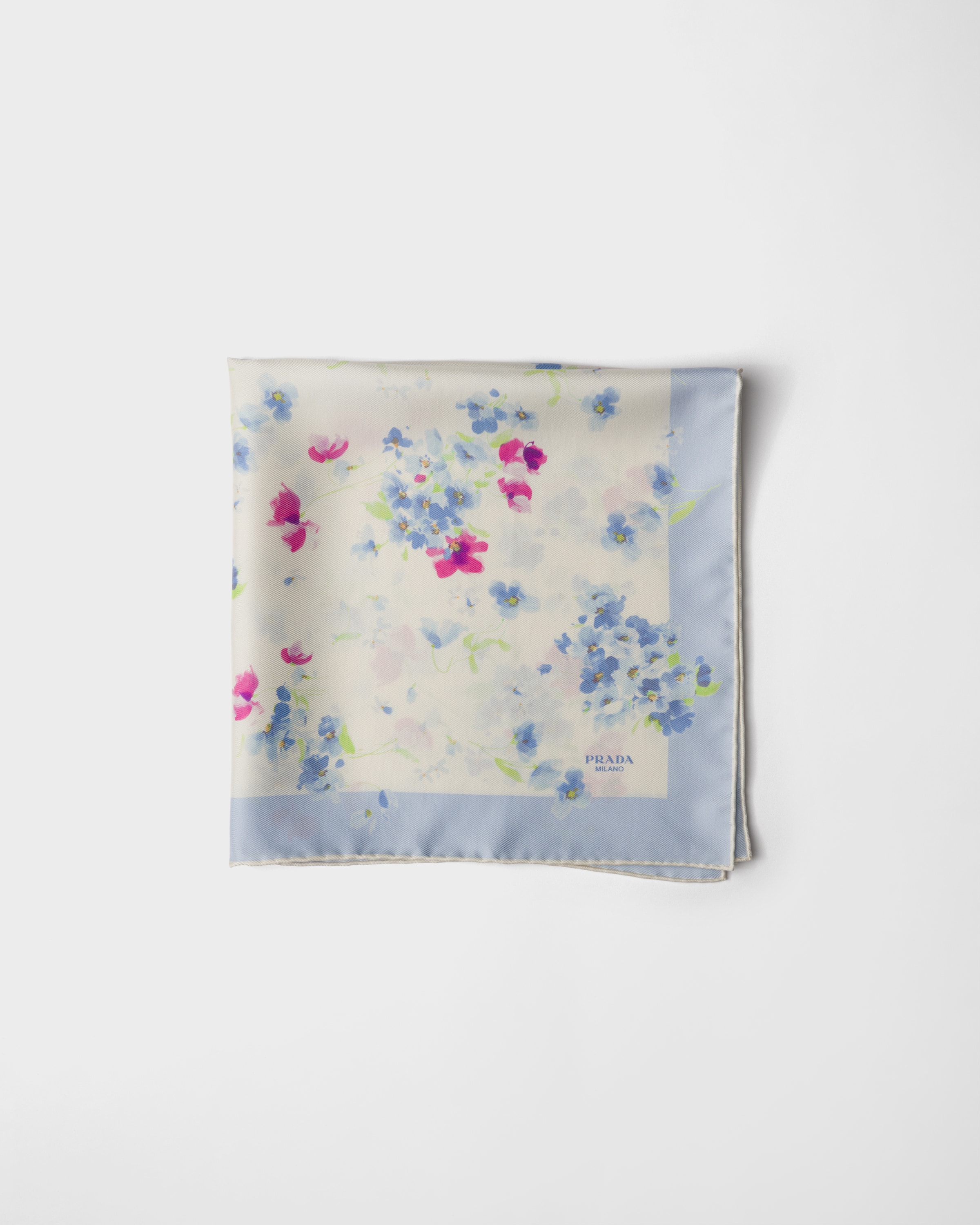 Prada Schal Aus Seidentwill Mit Print, 55 X 55 Cm