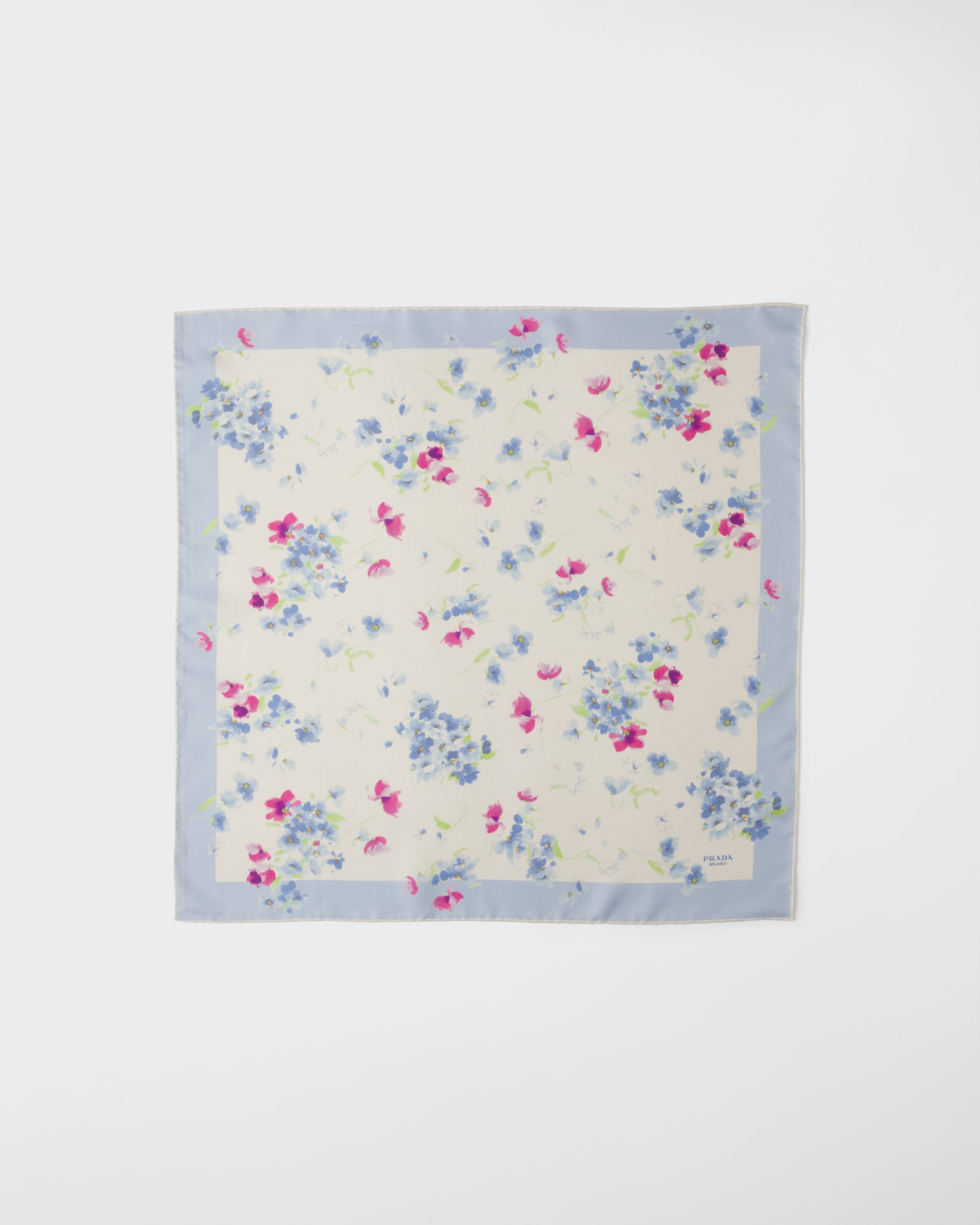 Prada Schal Aus Seidentwill Mit Print, 55 X 55 Cm