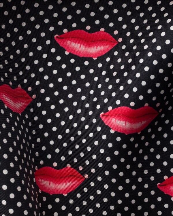 Printed silk twill scarf, 55 x 55 cm - Black Printed silk twill scarf, 55 x 55 cm - Black