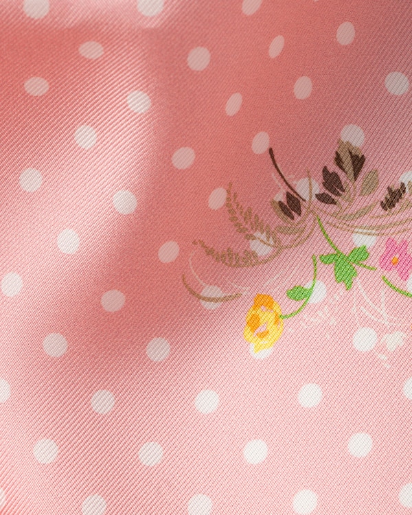 Printed silk twill scarf 55 - Pink/Sand Printed silk twill scarf 55 - Pink/Sand