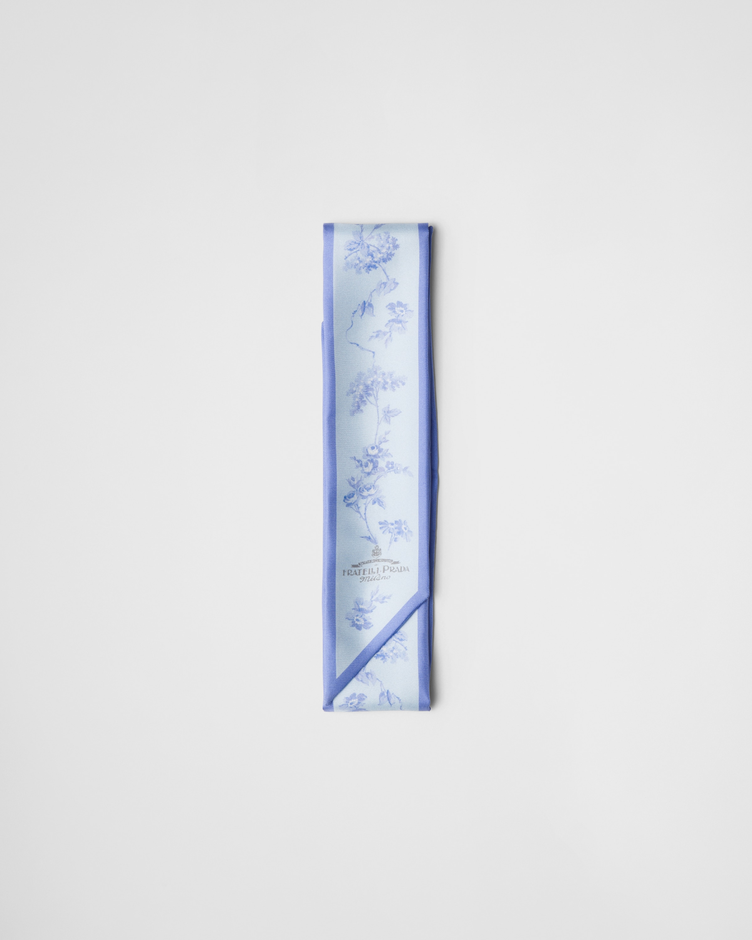 Sky Blue Silk-twill printed tape | PRADA