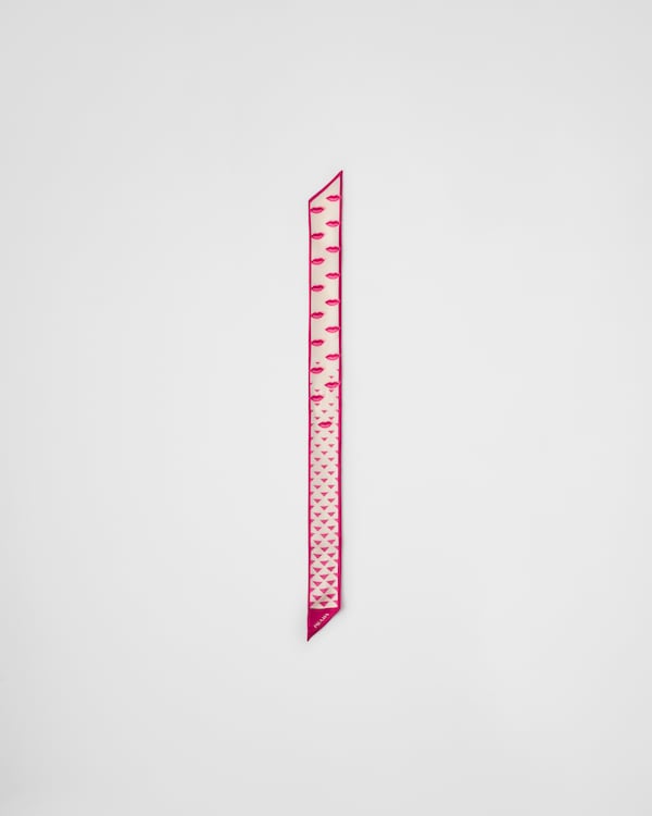 Foulard fin en sergé de soie imprimé - Pivoine/Albinos Foulard fin en sergé de soie imprimé - Pivoine/Albinos