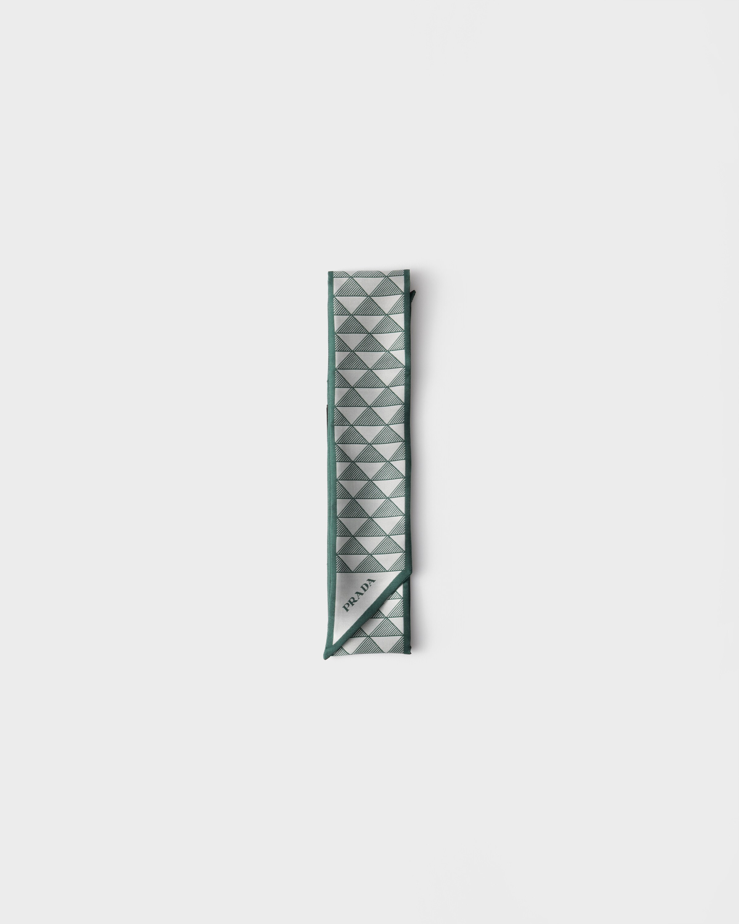 Prada Corbata De Seda Jacquard, Mujer, Verde Esmeralda