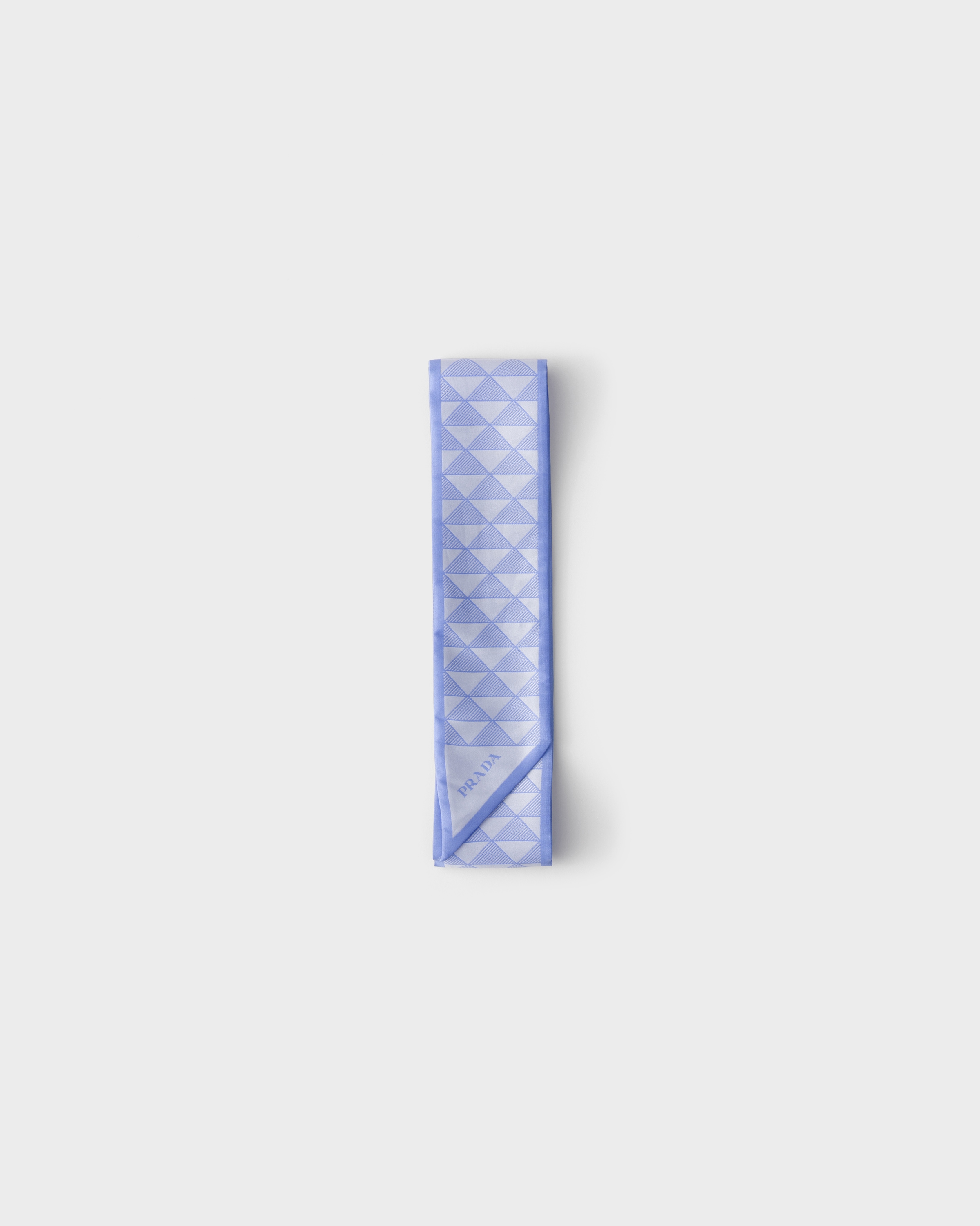 Prada Nastro In Seta Jacquard, Donna, Onda/bianco
