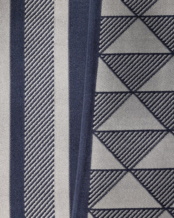 プリントシルク スキニースカーフ - ネイビー/オフホワイト プリントシルク スキニースカーフ - ネイビー/オフホワイト