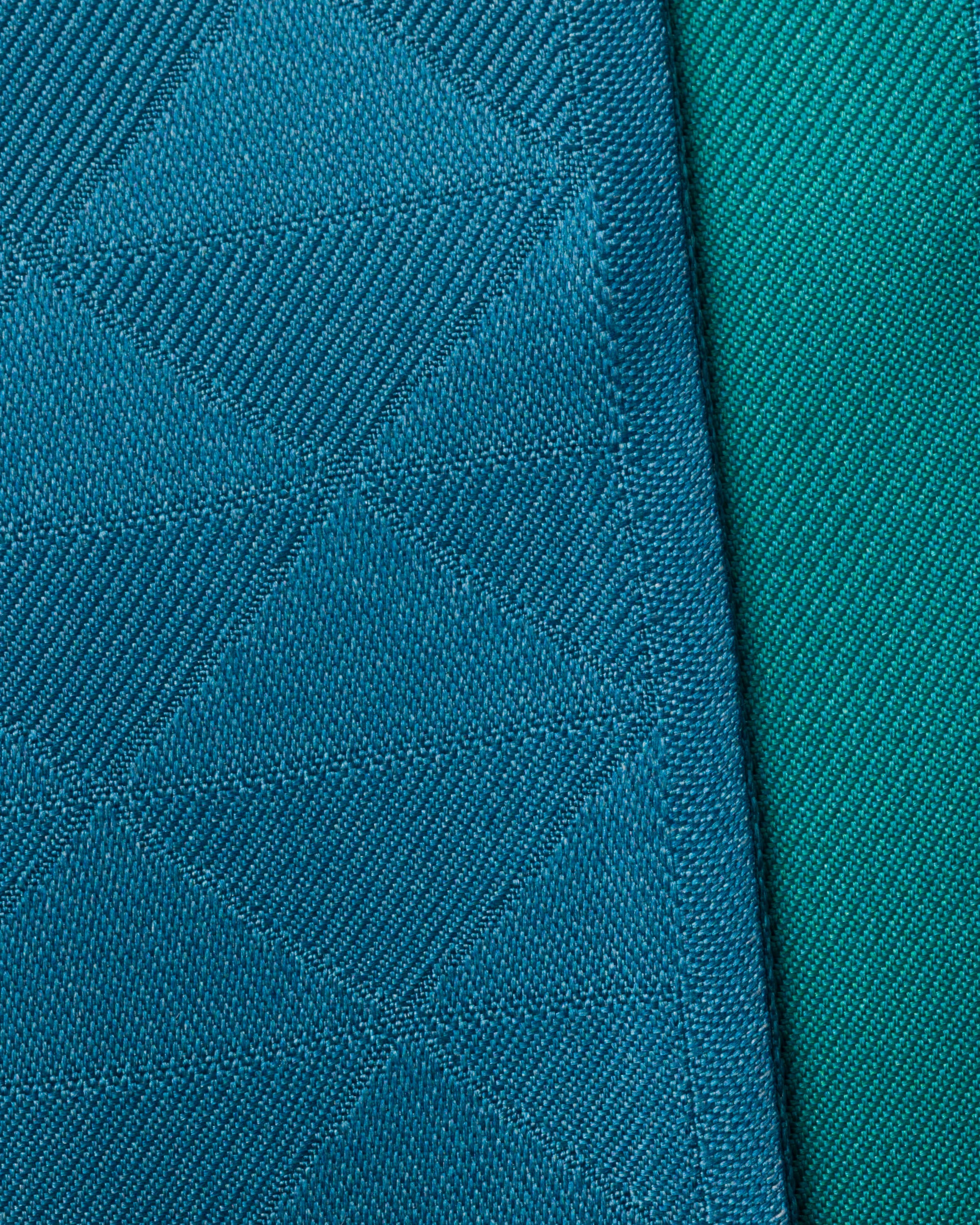 Prada Gradient Turquoise Scarf With Geometric Pattern In Turquoise