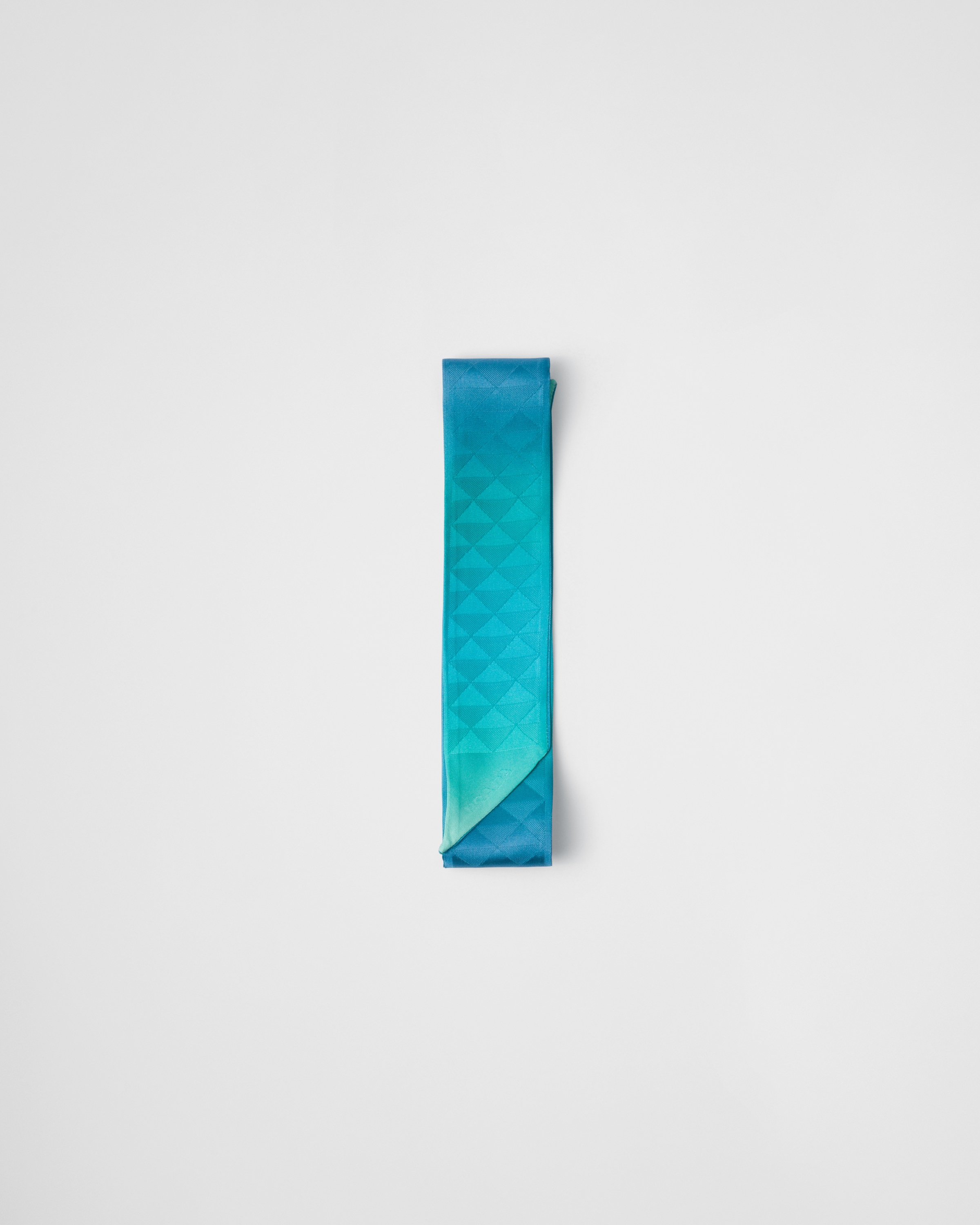 Prada Gradient Turquoise Scarf With Geometric Pattern In Turquoise