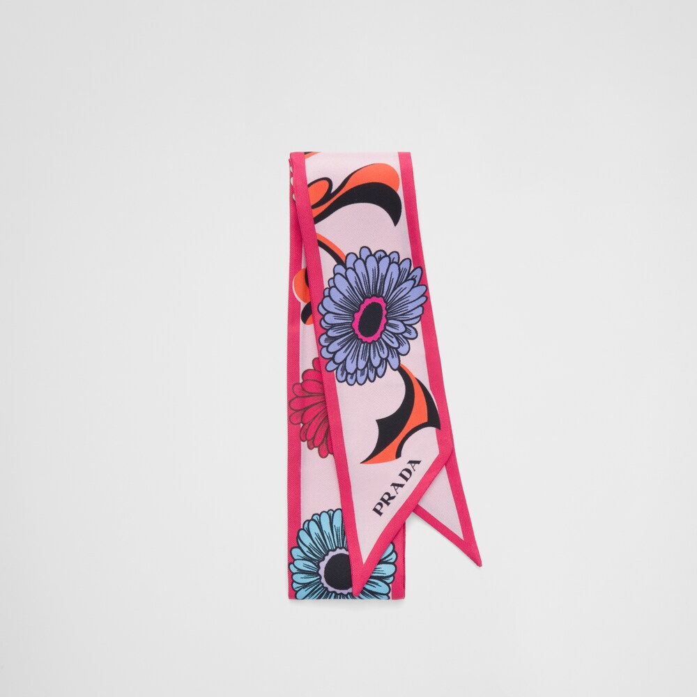 Prada Printed silk twill scarf 1