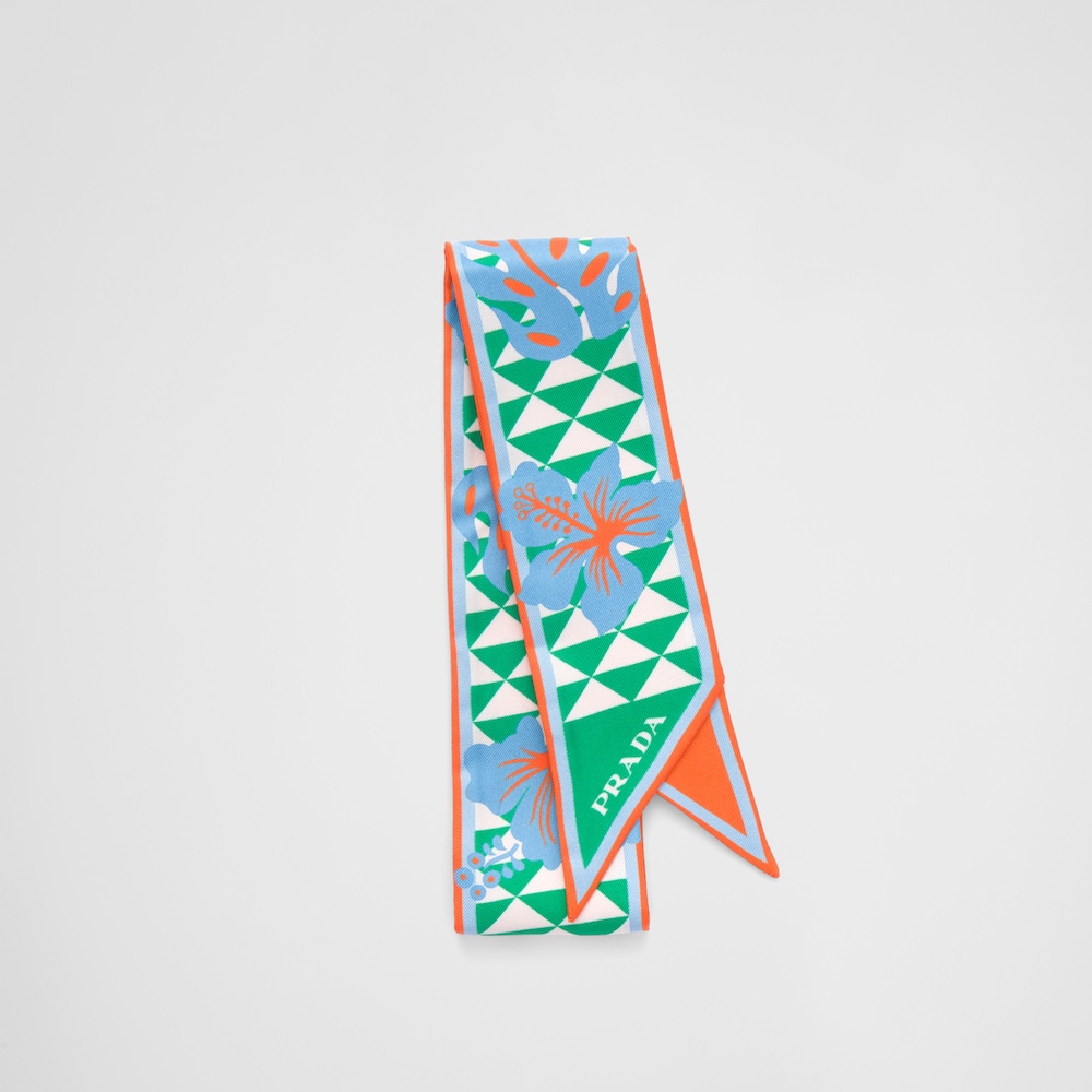 Prada Printed silk twill scarf 1